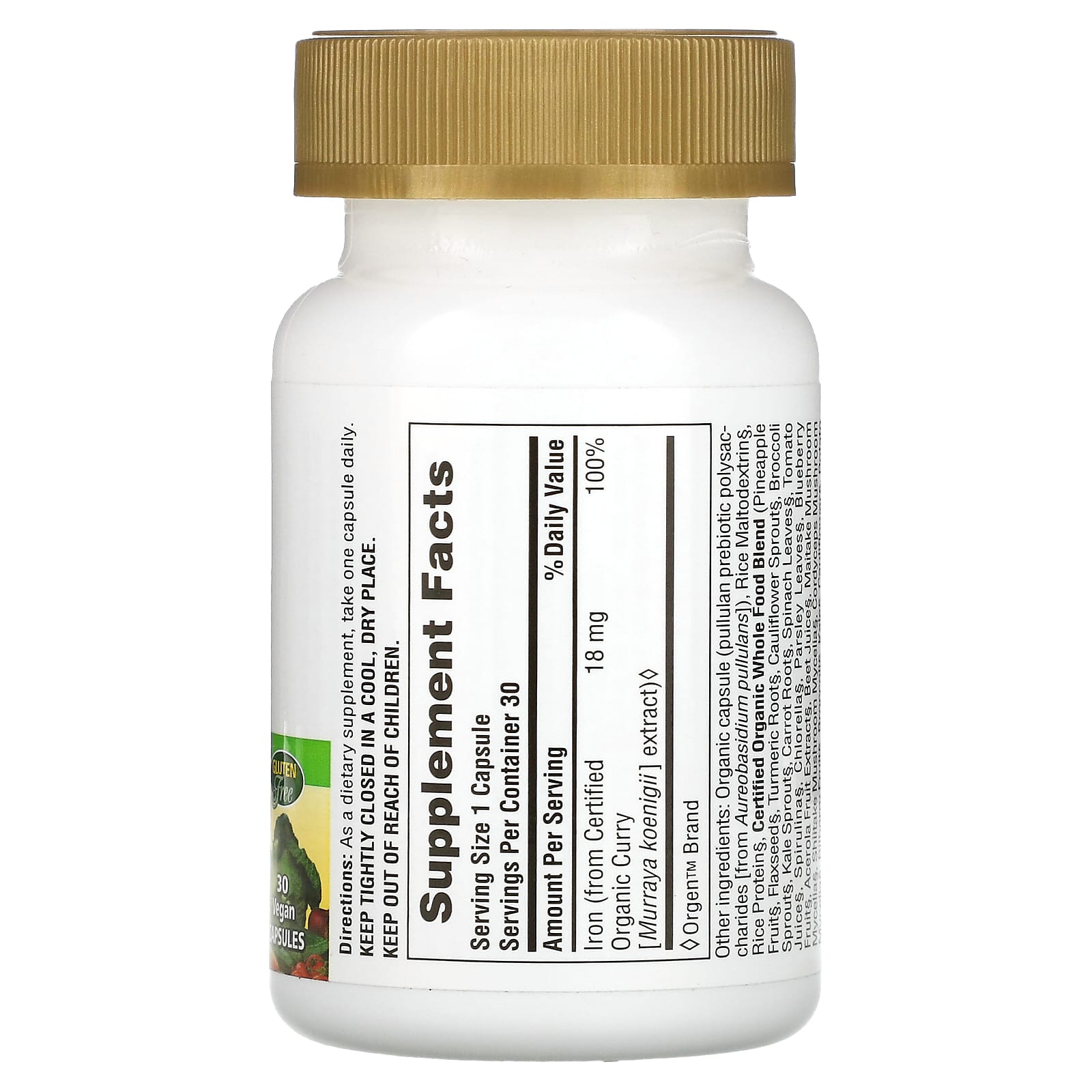 NaturesPlus, Source of Life Garden, Iron, 30 Vegan Capsules (18 mg per Capsule) - Image 2