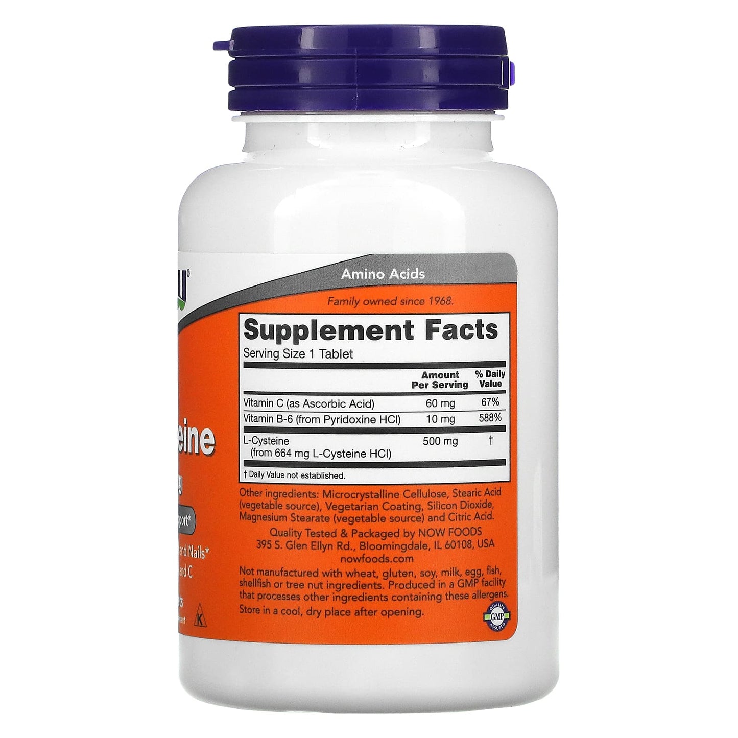 NOW Foods, L-Cysteine, 500 mg, 100 Tablets - Image 2