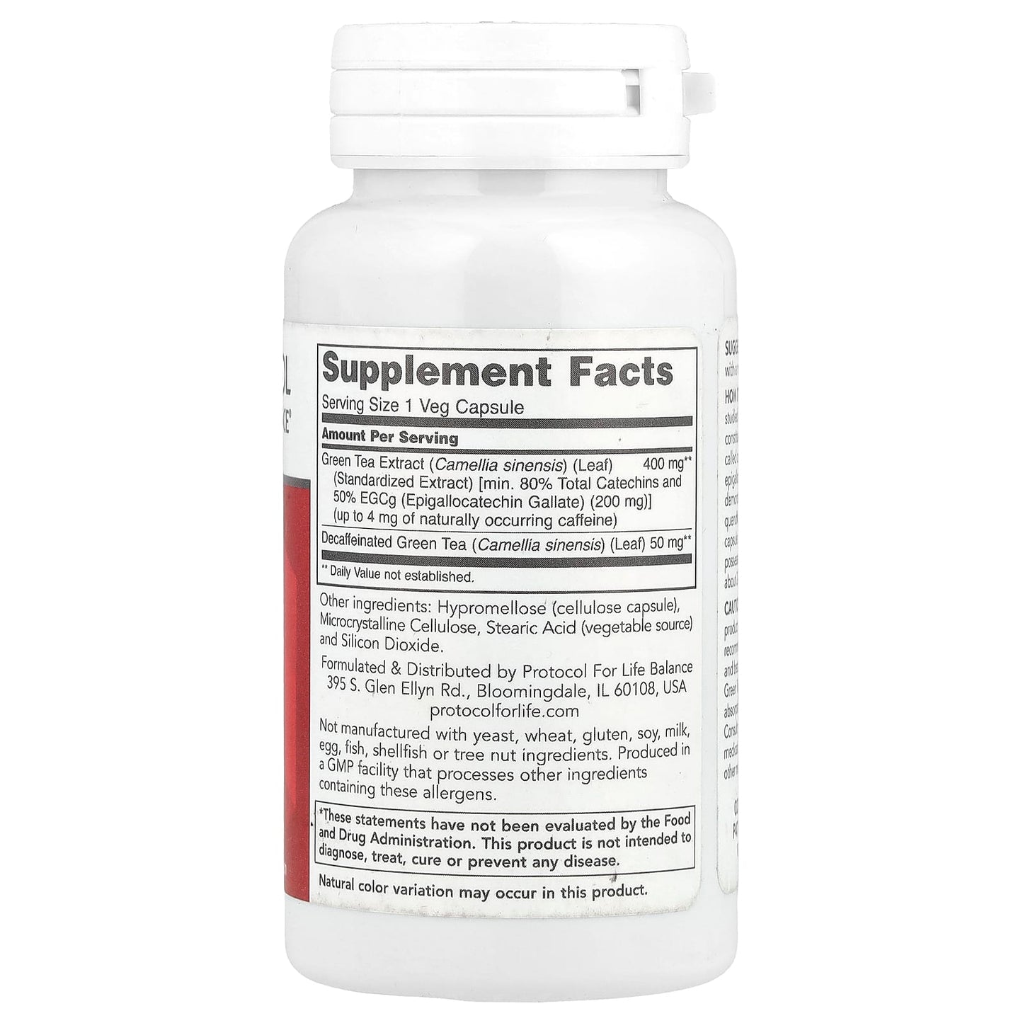Protocol for Life Balance, EGCg Green Tea Extract, 90 Veg Capsules - Image 2