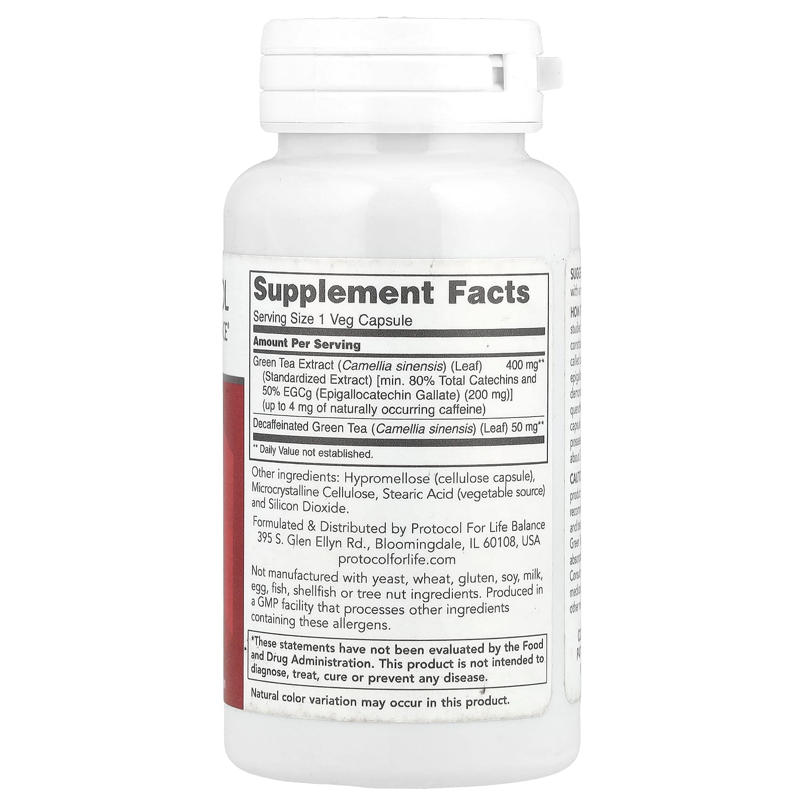 Protocol for Life Balance, EGCg Green Tea Extract, 90 Veg Capsules - Image 2