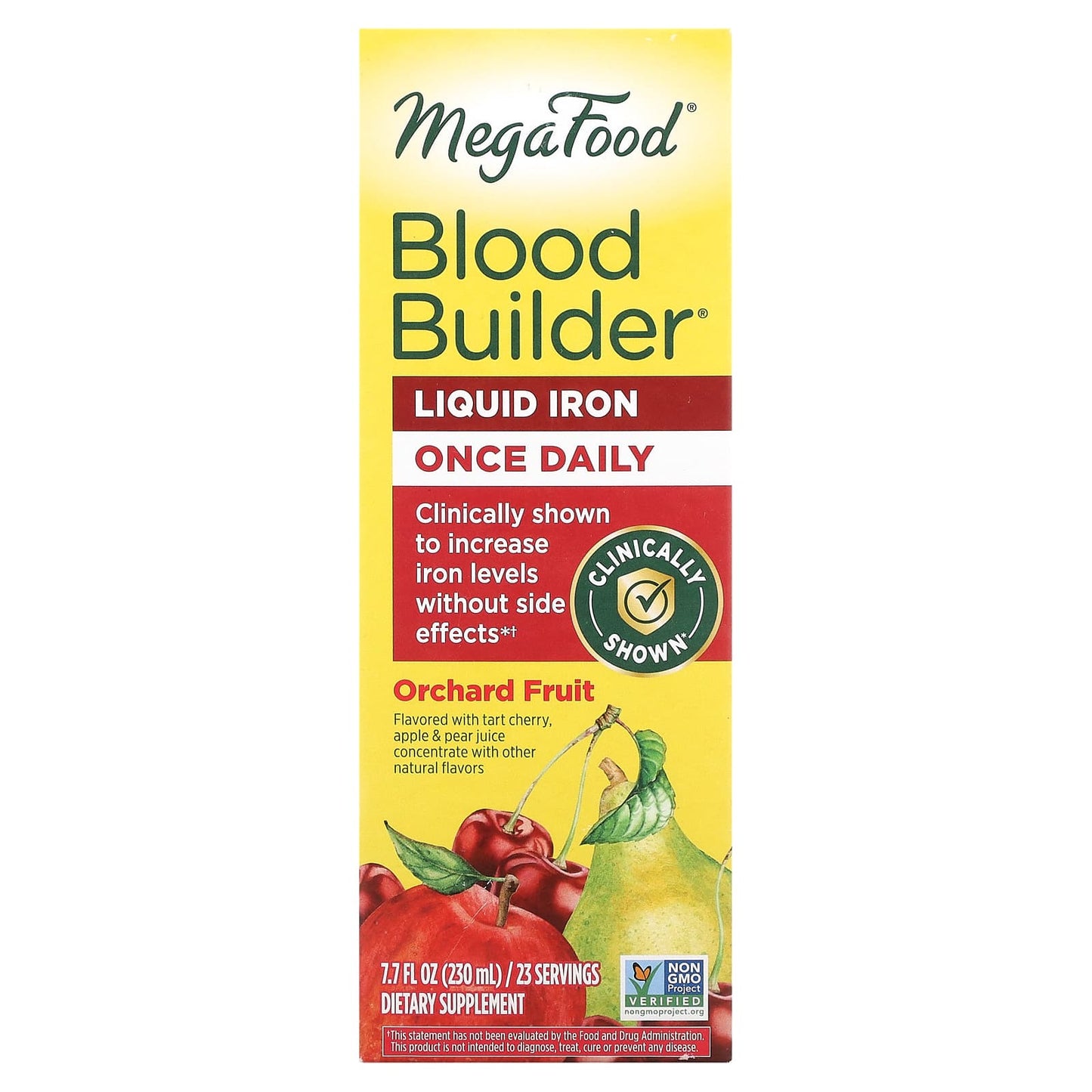 MegaFood, Blood Builder Liquid Iron, Once Daily, Orchard Fruit, 7.7 fl oz (230 ml) - Image 1