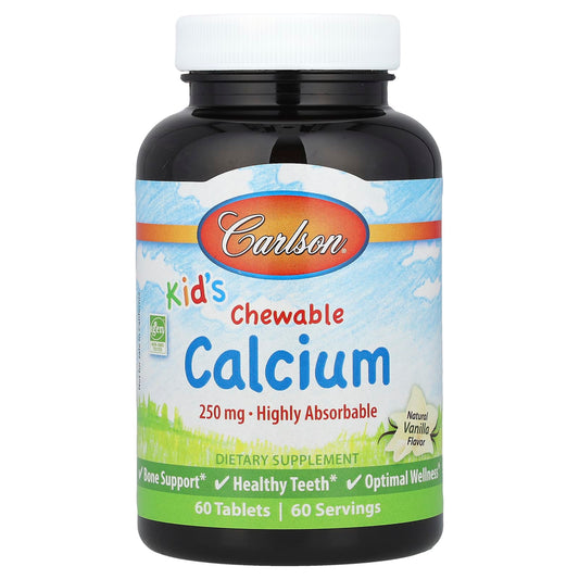 Carlson Kid's Chewable Calcium Natural Vanilla 250mg 60 Tablets - Image 1