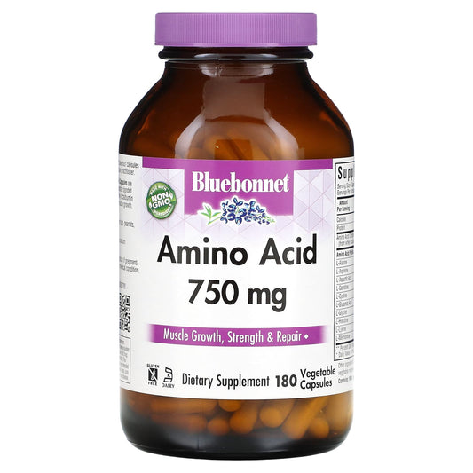 Bluebonnet Nutrition Amino Acid Supplement, 750 mg, 180 Capsules - Image 1