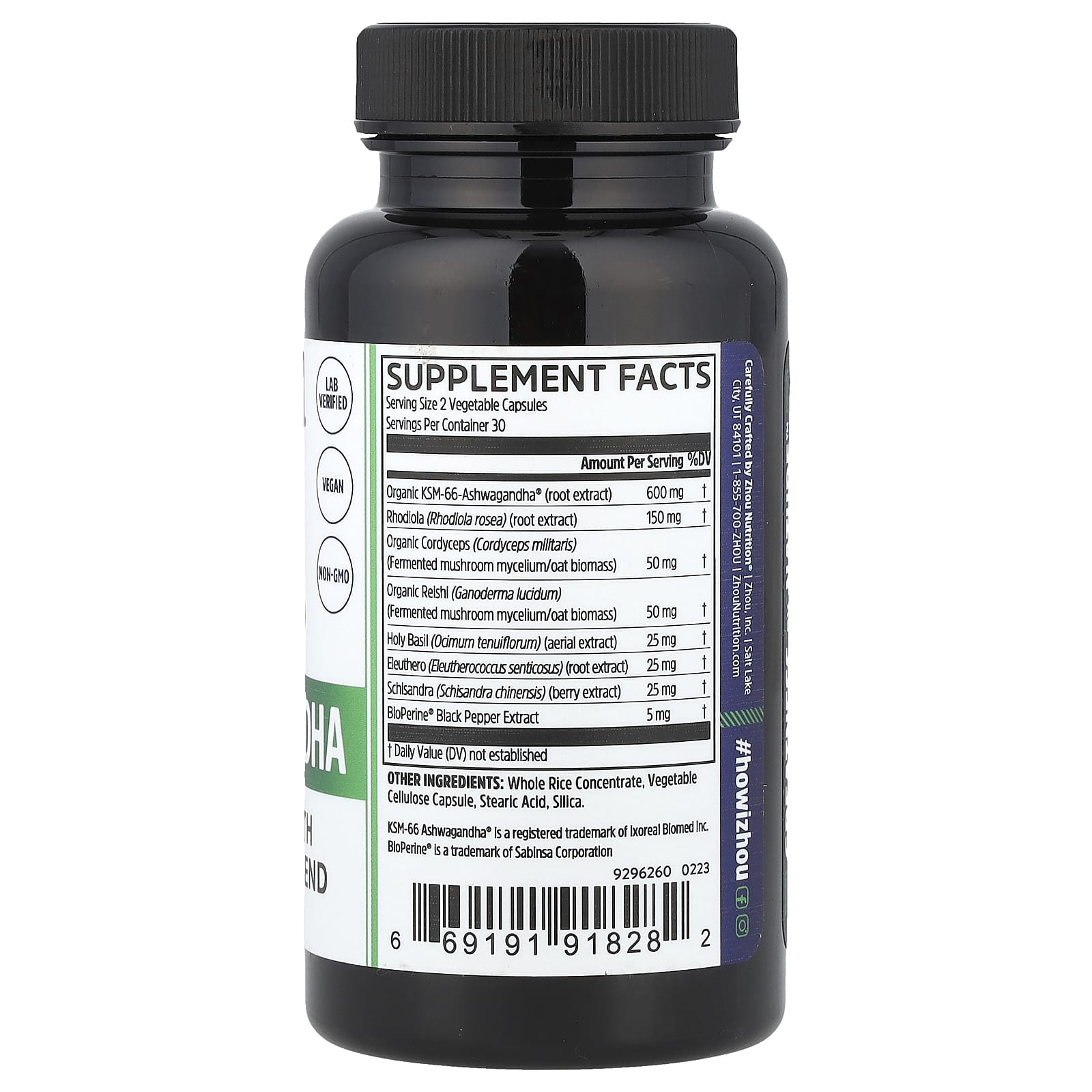 Zhou Nutrition, Ashwagandha, 60 Veggie Capsules - Image 2