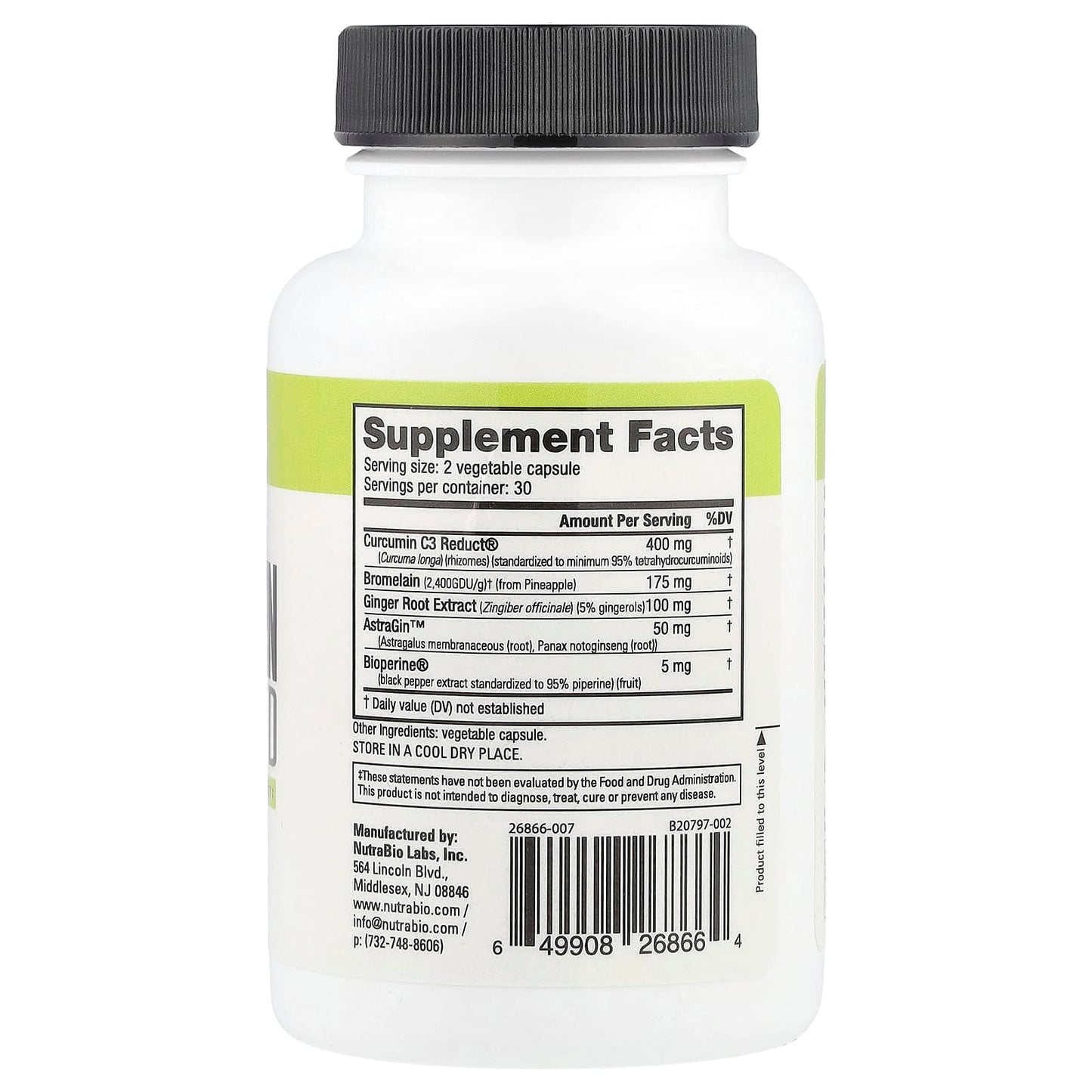 NutraBio, Curcumin Advanced, 60 Veggie Capsules - Image 2
