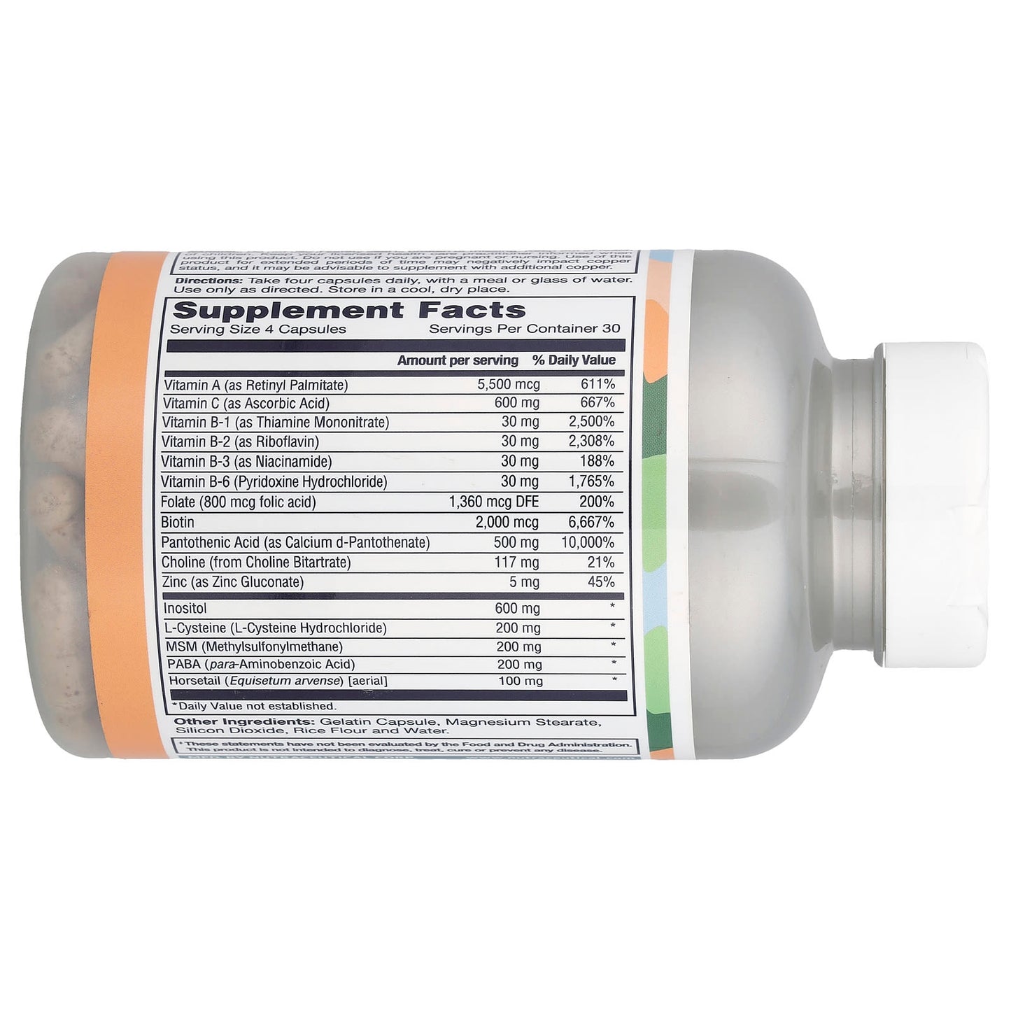 LifeTime Vitamins, Supreme Vital Hair with MSM, 120 Capsules - Image 2