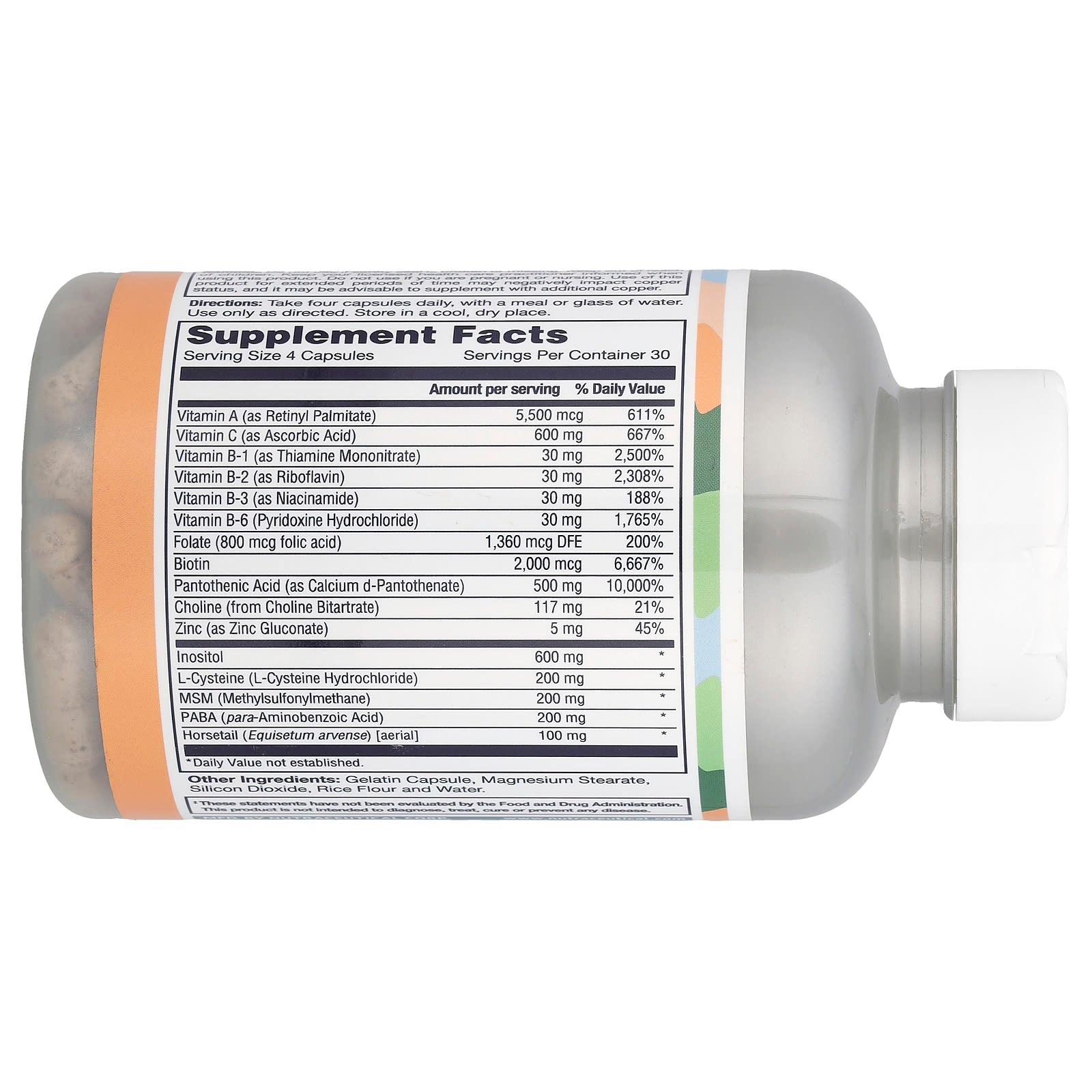 LifeTime Vitamins, Supreme Vital Hair with MSM, 120 Capsules - Image 2