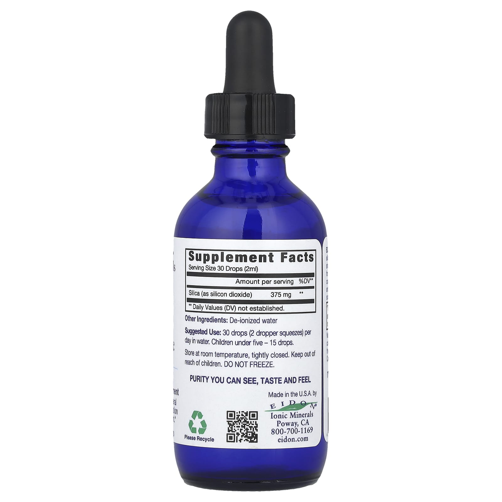Eidon Ionic Silica Mineral Supplement, 2 oz (60ml) Liquid Concentrate - Image 2