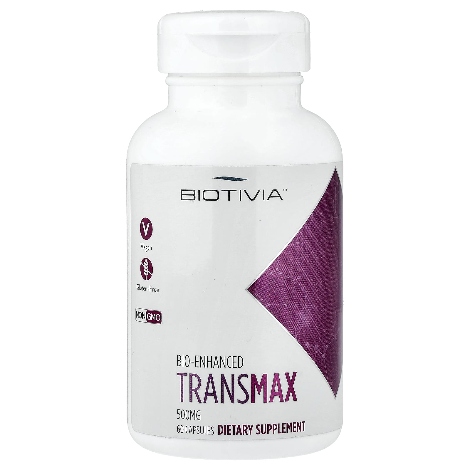 Resveratrol Supplement by Biotivia - 500 mg Transmax Capsules - Image 1