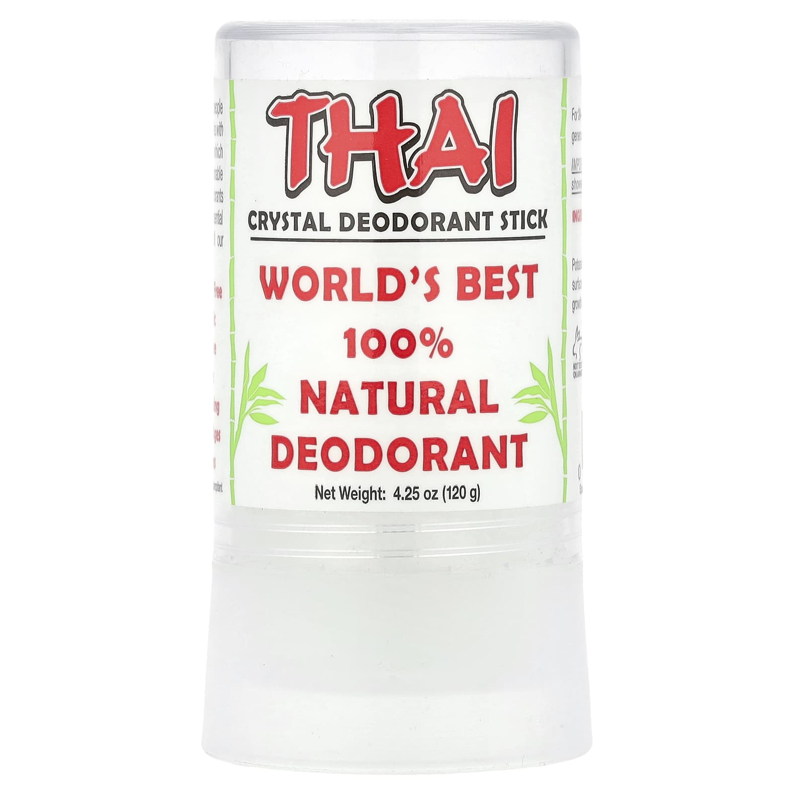 Thai Deodorant Stone, Thai Crystal Deodorant Stick, 4.25 oz (120 g) - Image 1
