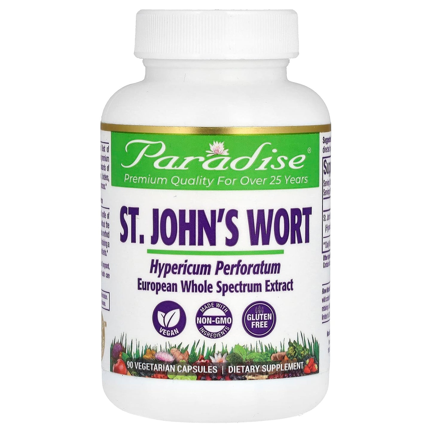 Paradise Herbs, St. John's Wort, 90 Vegetarian Capsules (300 mg per Capsule) - Image 1