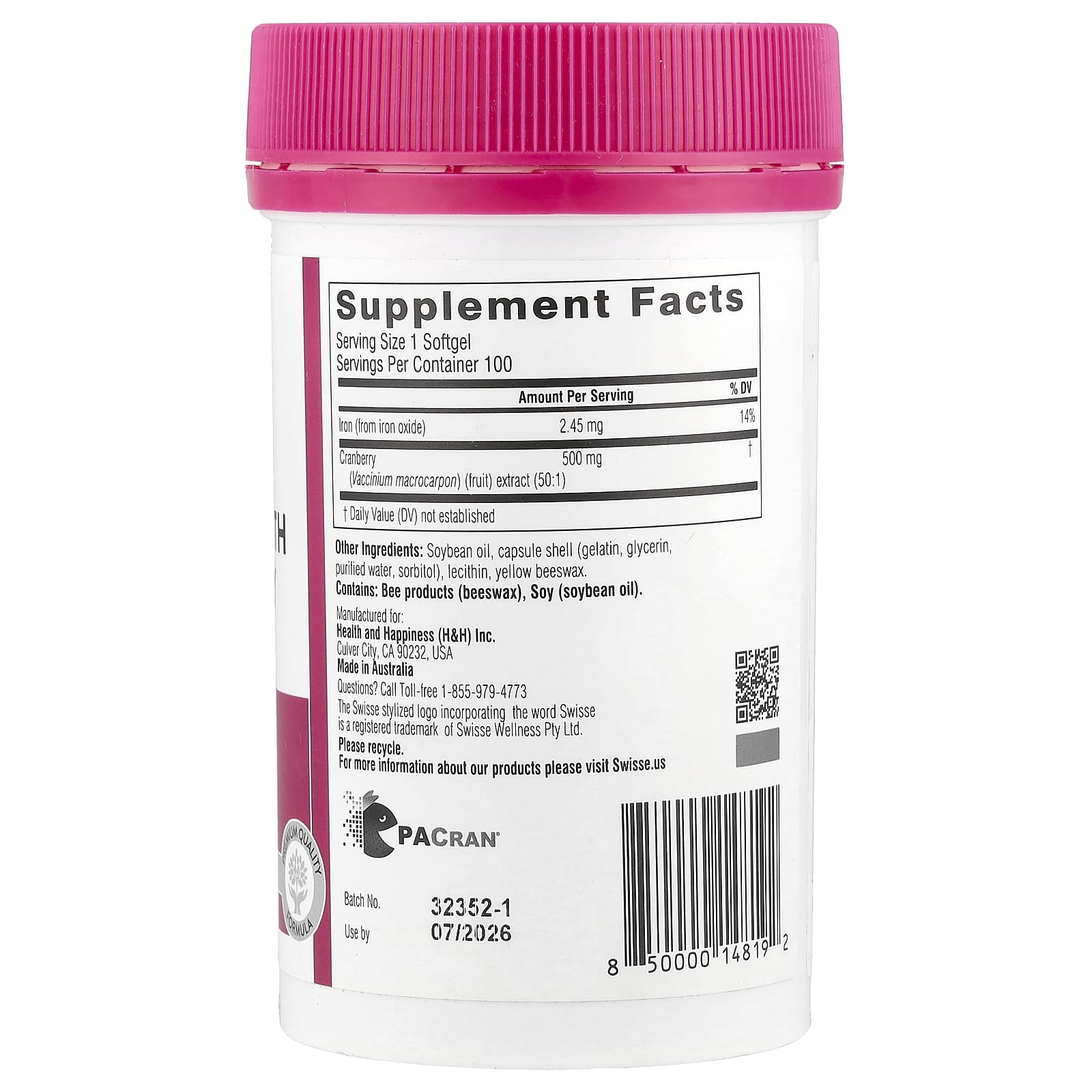 Swisse, Ultiboost®, High Strength Cranberry, 25,000 mg, 100 Softgels - Image 2