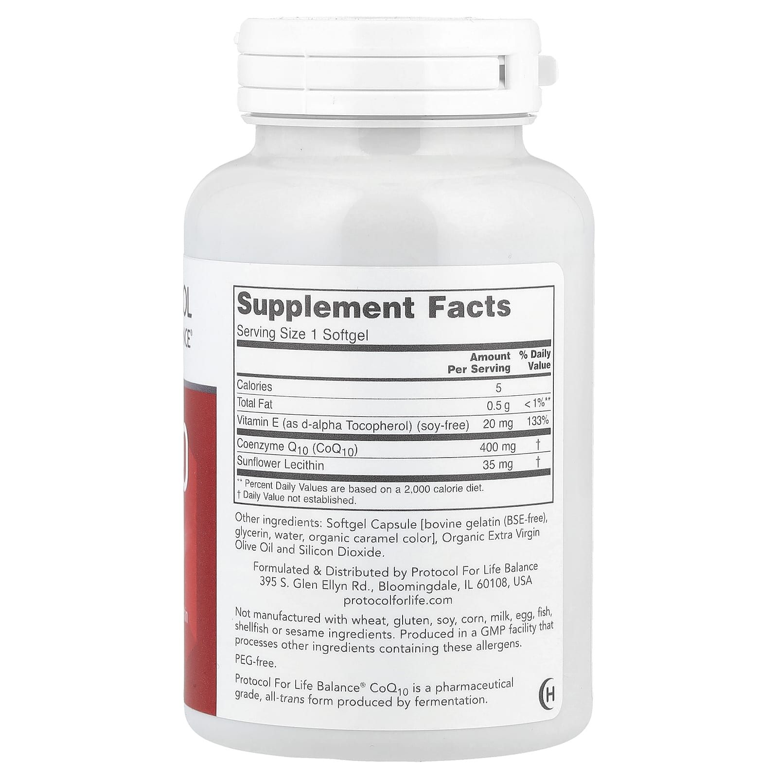 Protocol for Life Balance, CoQ10, 400 mg, 60 Softgels - Image 2