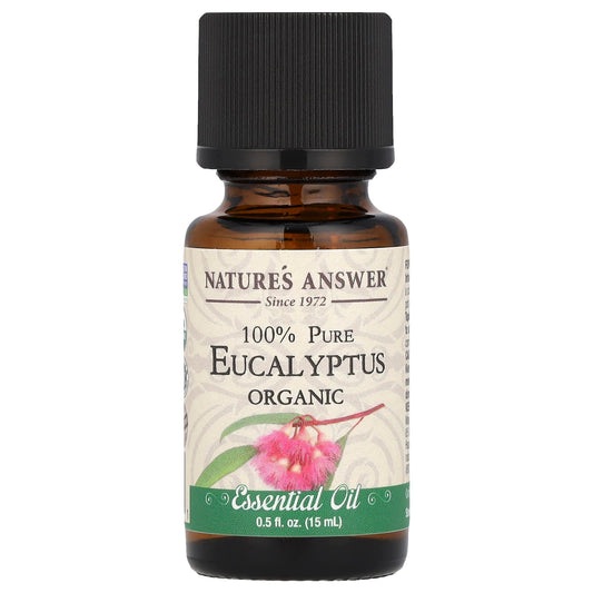 Nature's Answer, 100% Pure Organic Essential Oil, Eucalyptus, 0.5 fl oz (15 ml) - Image 1