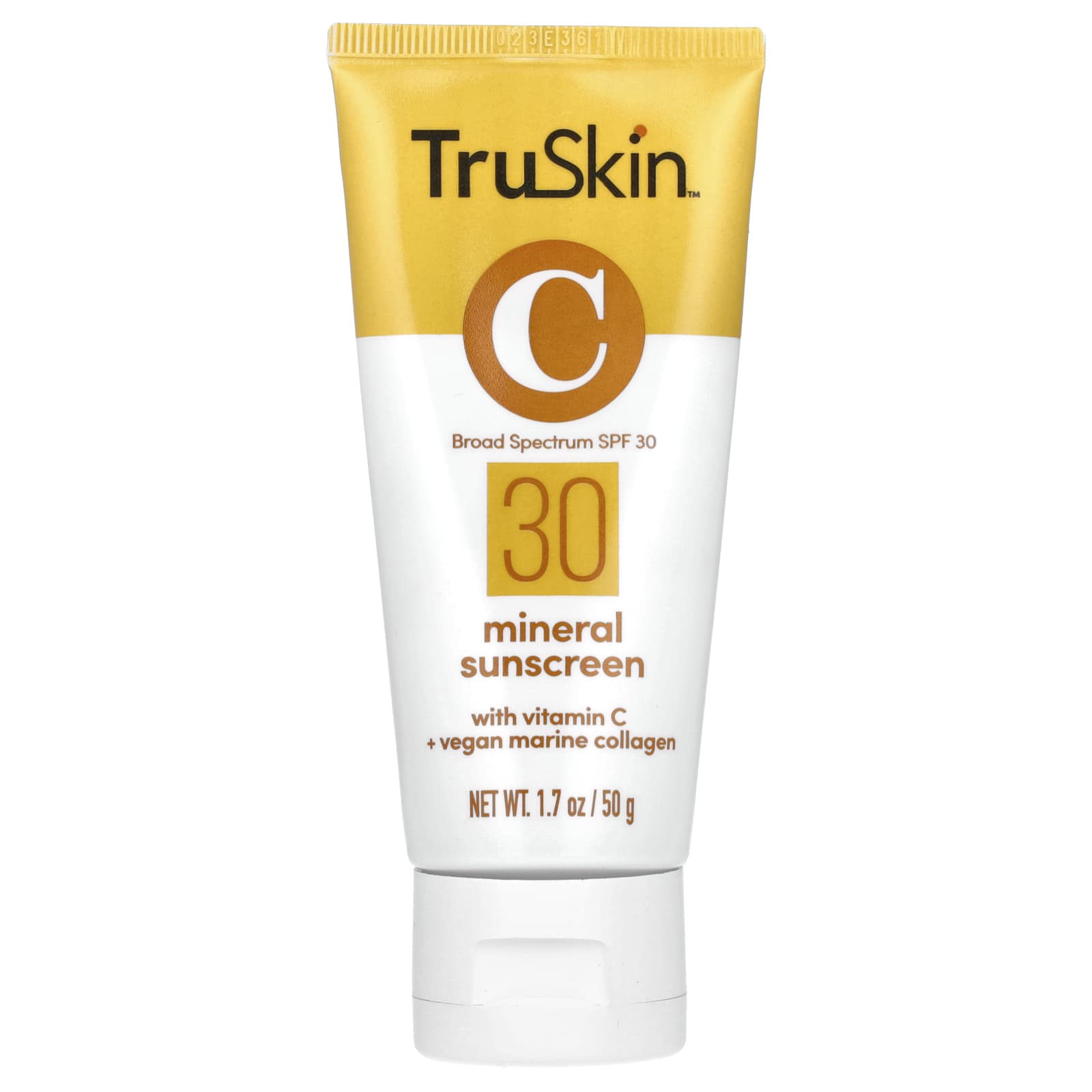 TruSkin, Mineral Sunscreen with Vitamin C + Vegan Marine Collagen, SPF 30, 1.7 oz (50 g) - Image 1