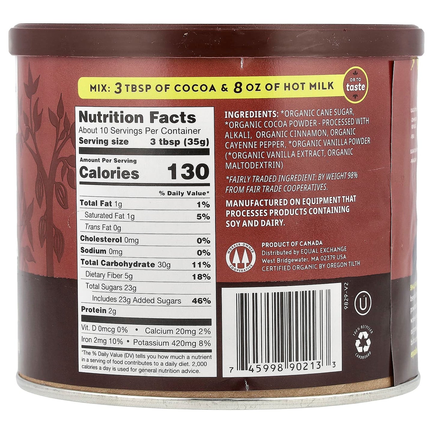 Spicy Organic Hot Cocoa by Equal Exchange, Fair Trade, 12 oz - Image 2