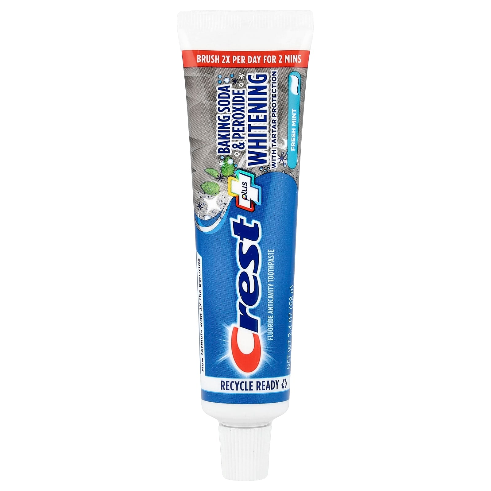 Crest Plus Baking Soda & Peroxide Whitening Toothpaste | Fresh Mint 2.4 oz - Image 1
