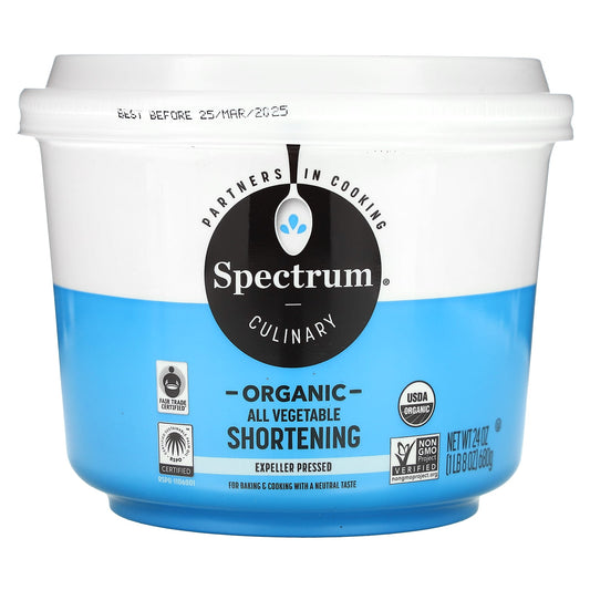 Spectrum Culinary, Organic All-Vegetable Shortening, 24 oz (680 g) - Image 1