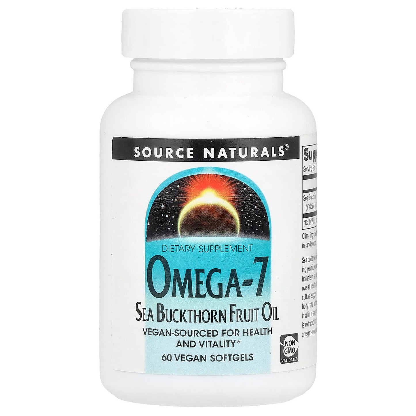Source Naturals, Omega-7, Sea Buckthorn Fruit Oil, 60 Vegan Softgels - Image 1