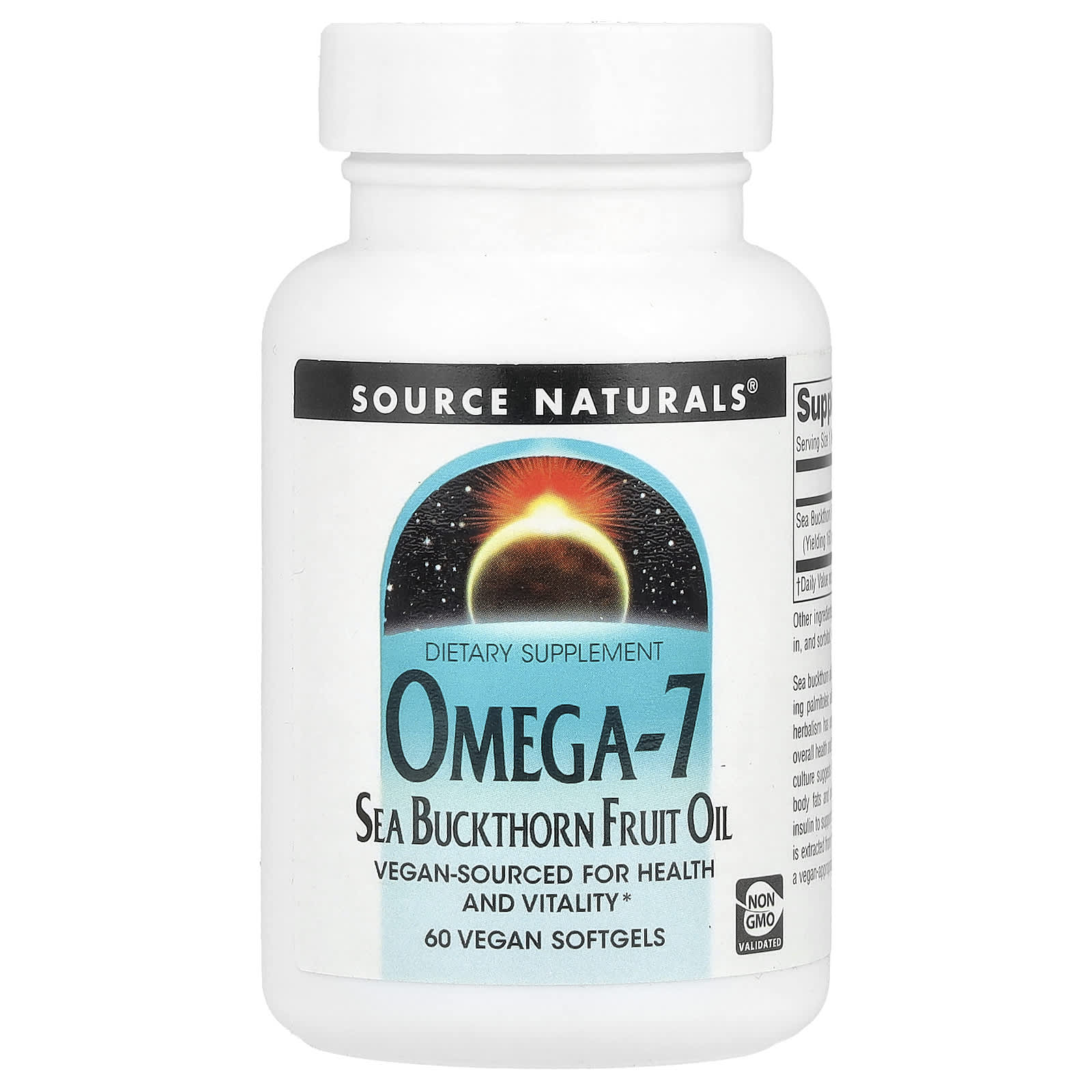 Source Naturals, Omega-7, Sea Buckthorn Fruit Oil, 60 Vegan Softgels - Image 1