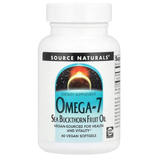 Source Naturals, Omega-7, Sea Buckthorn Fruit Oil, 60 Vegan Softgels - Image 1