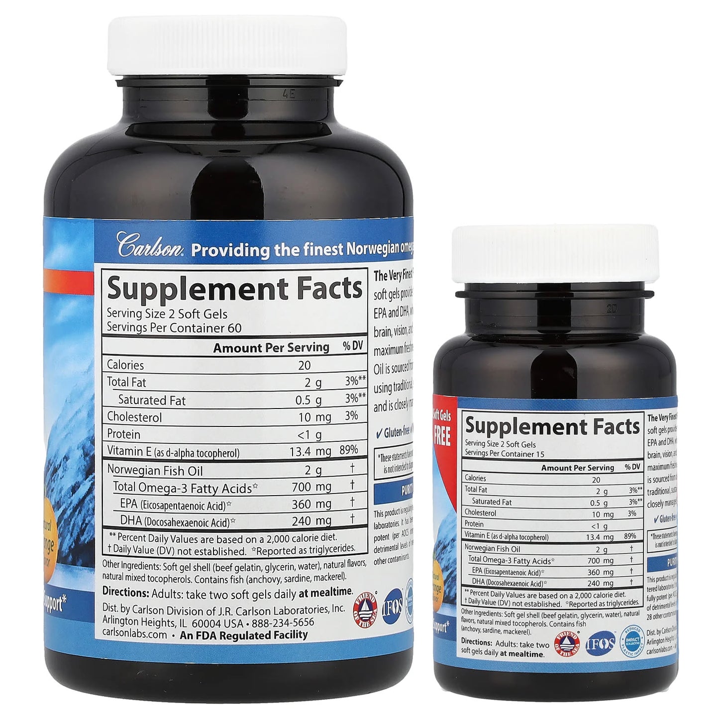 Norwegian Omega-3 Fish Oil Soft Gels for Heart Health & Brain Function - Image 2