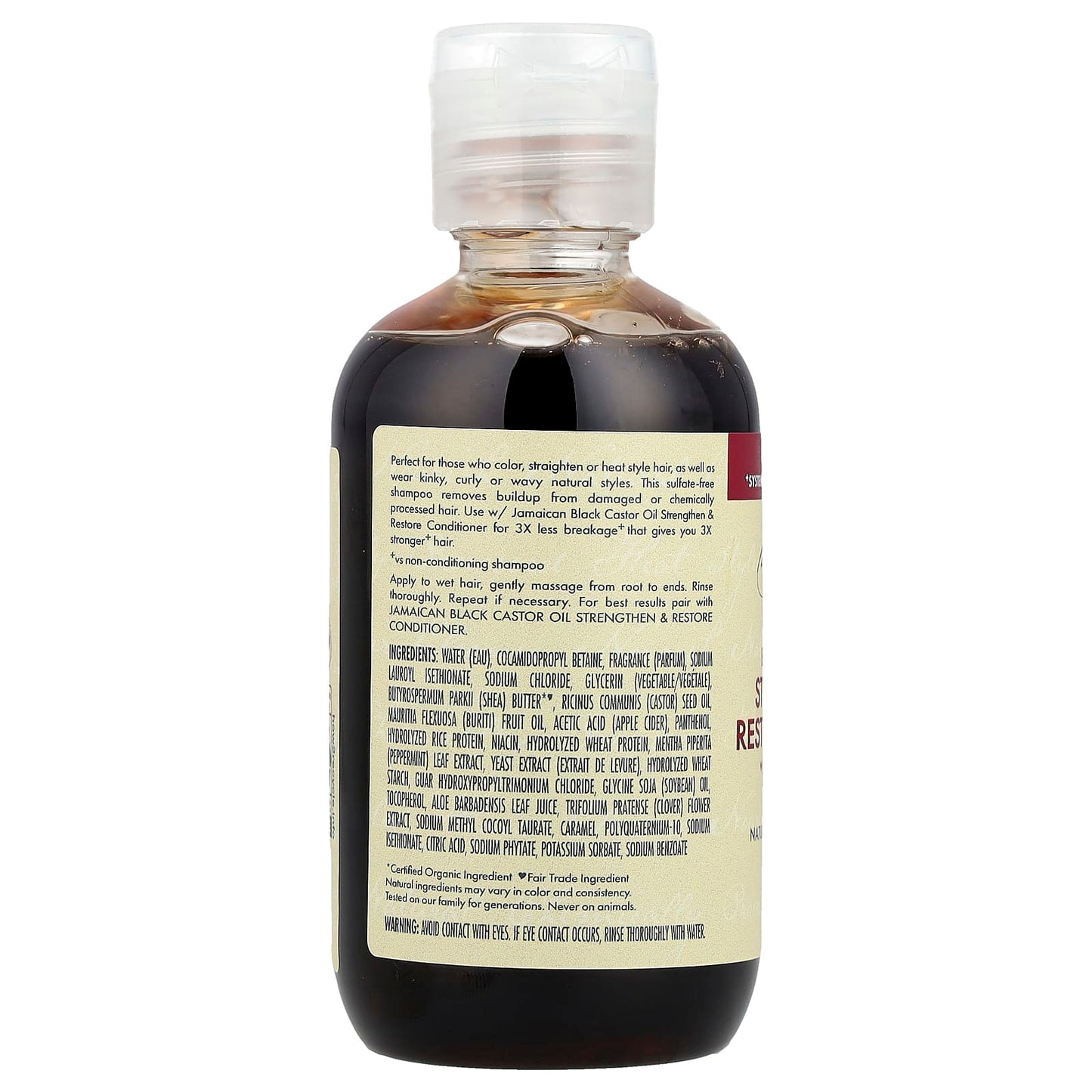 SheaMoisture, Jamaican Black Castor Oil, Strengthen & Restore Shampoo, 3.2 fl oz (95 ml) - Image 2