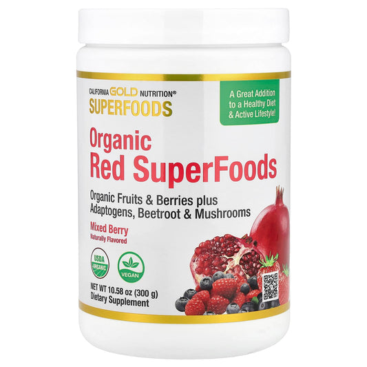 California Gold Nutrition Organic Red Superfoods Powder with Acai, Blueberry, Cranberry & Pomegranate - Image 1