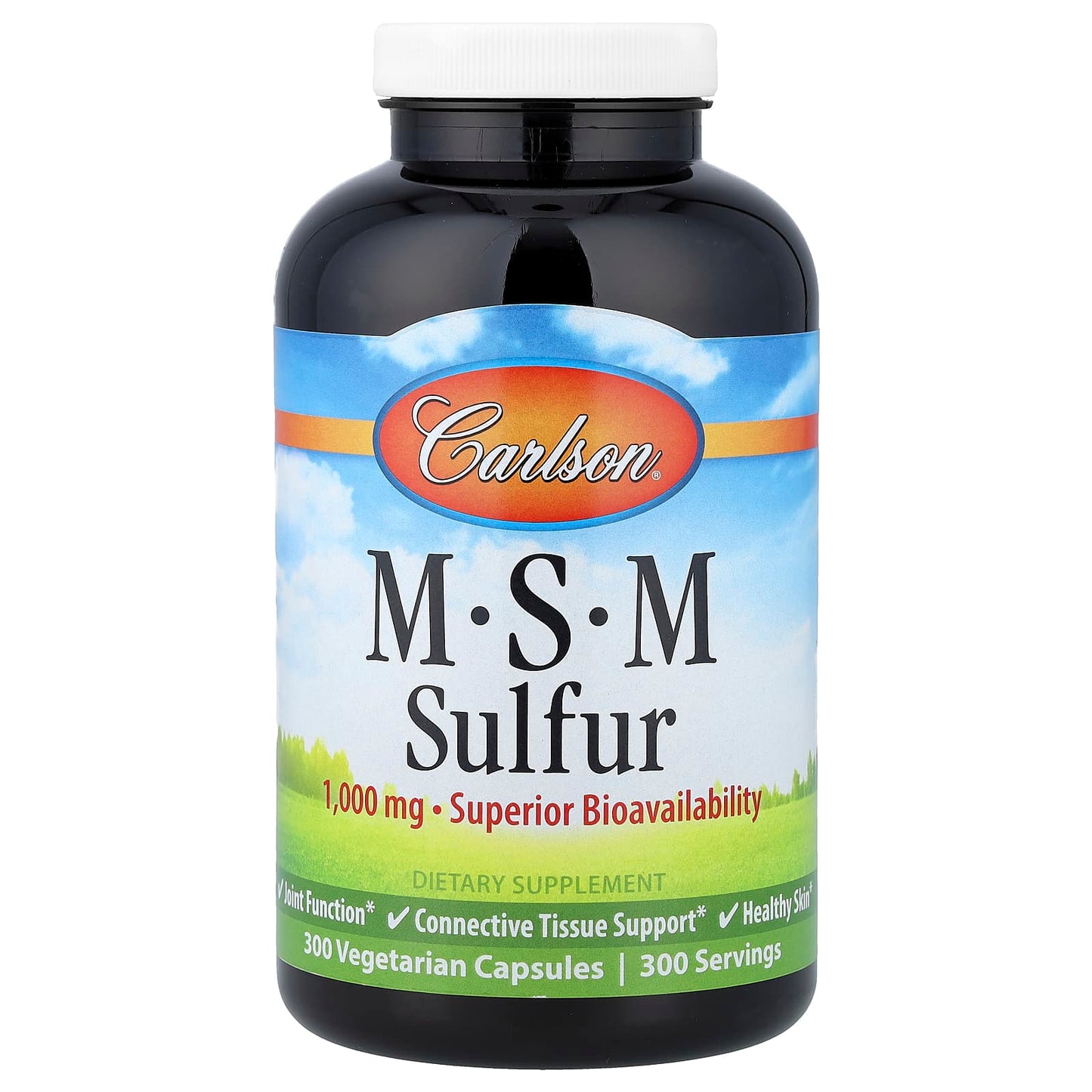 Carlson MSM Sulfur, 300 Capsules | OptiMSM & Gluten-Free - Image 1