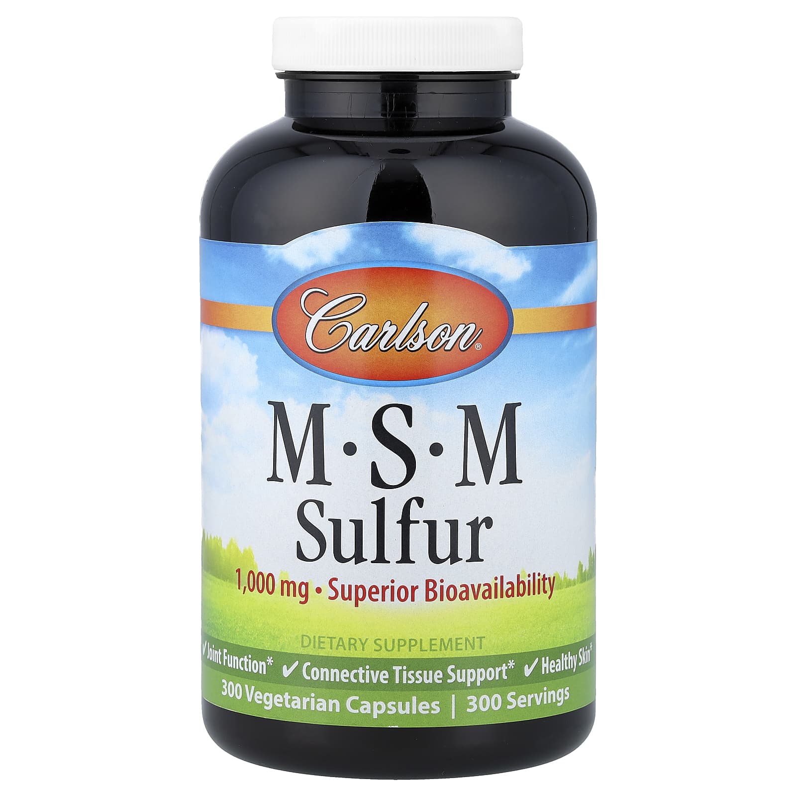 Carlson MSM Sulfur, 300 Capsules | OptiMSM & Gluten-Free - Image 1