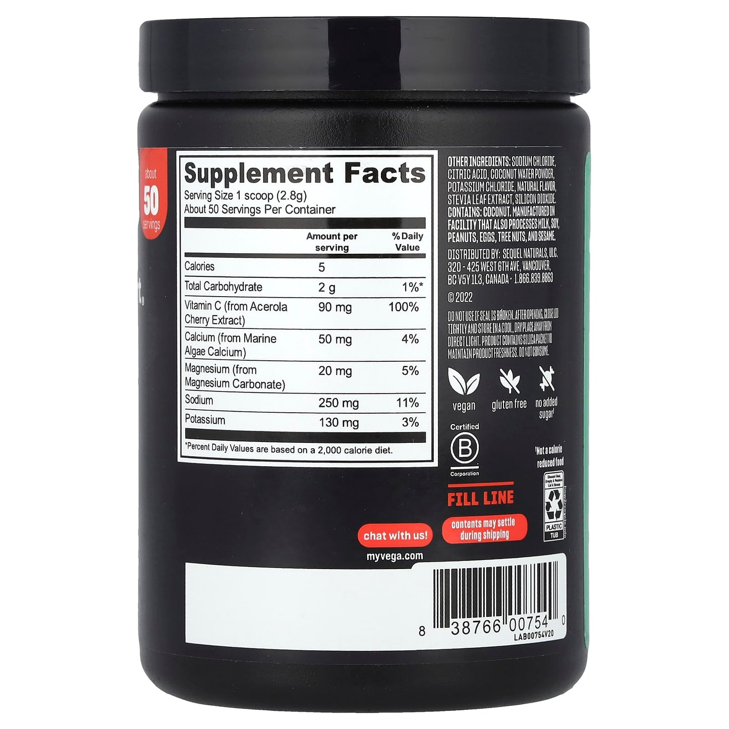 Vega, Sport®, Hydration, Lemonade, 4.9 oz (139 g) - Image 2