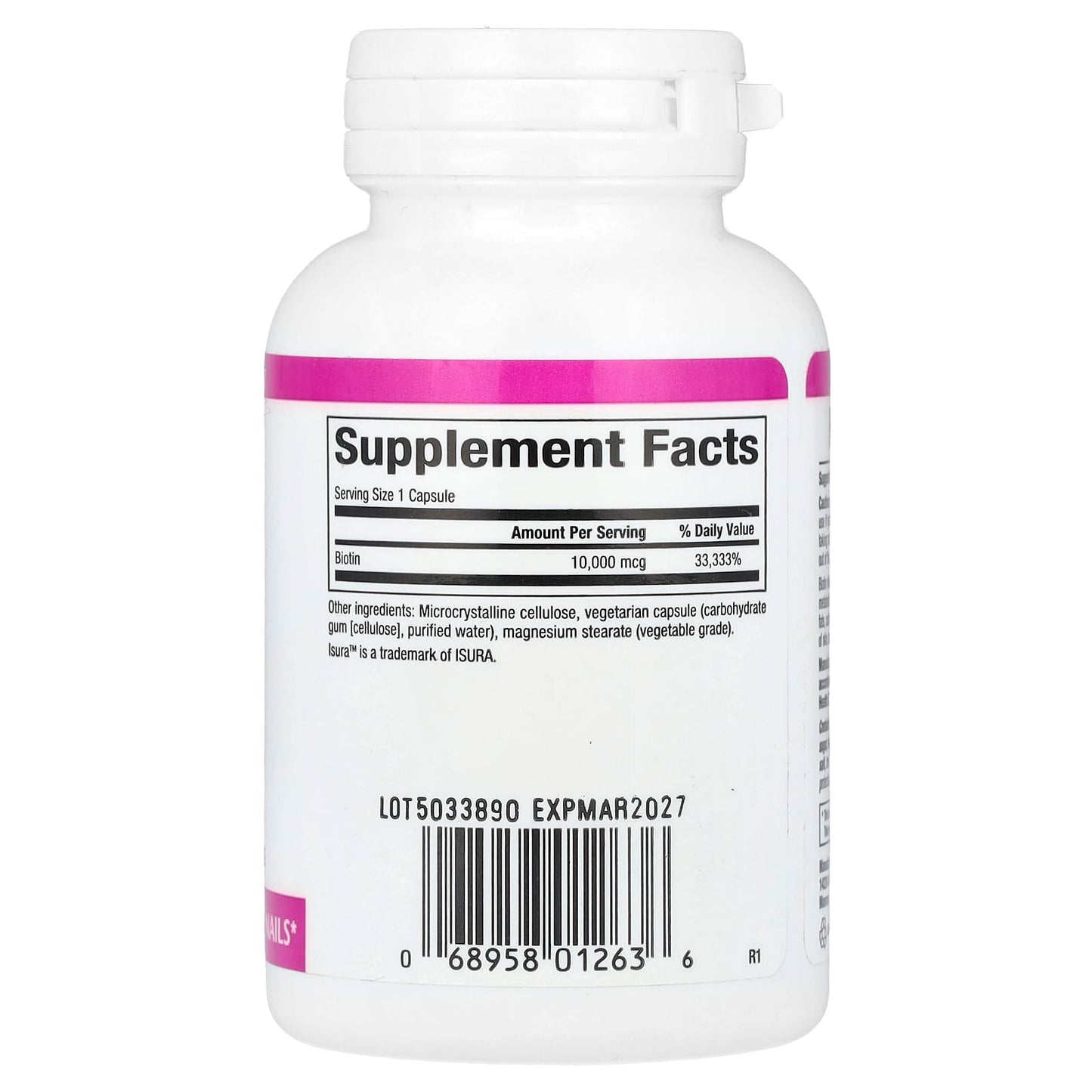 Natural Factors, Biotin, Extra Strength , 10,000 mcg, 60 Vegetarian Capsules - Image 2