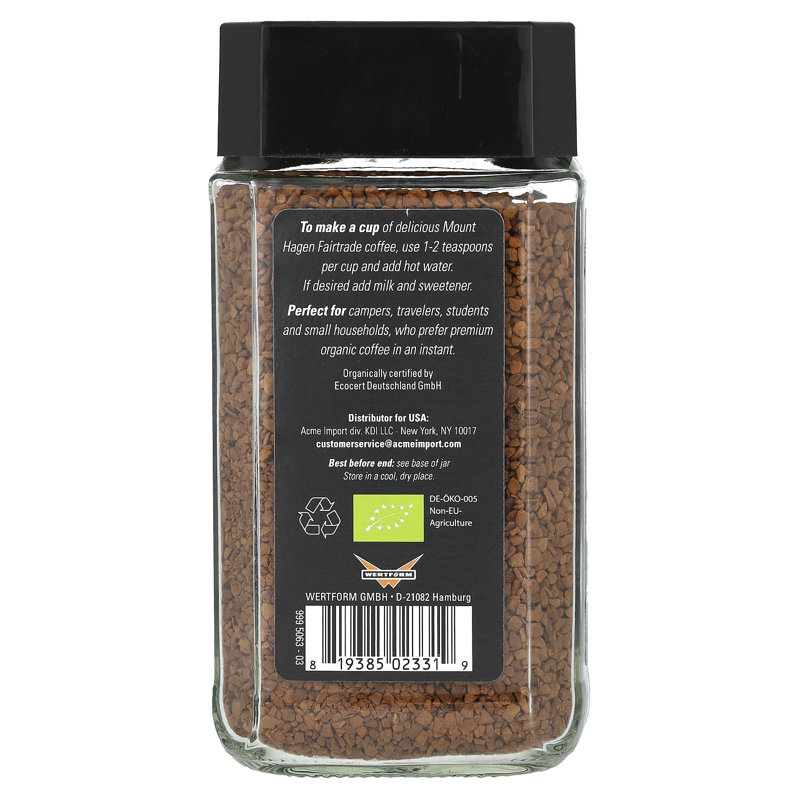 Mount Hagen, Organic Fairtrade Instant Coffee, 3.53 oz (100 g)