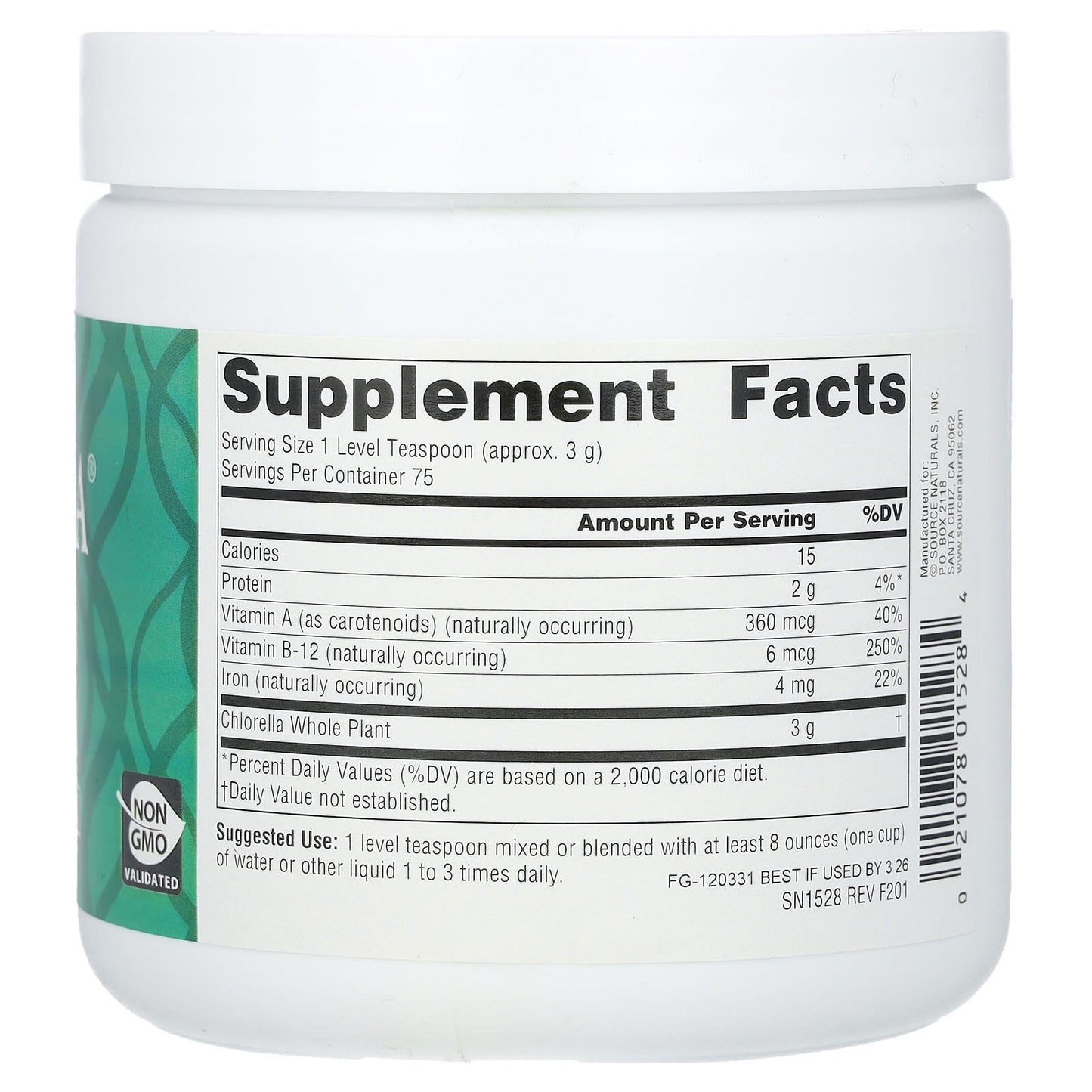 Source Naturals, Yaeyama Chlorella®, 8 oz (226.8 g) - Image 2