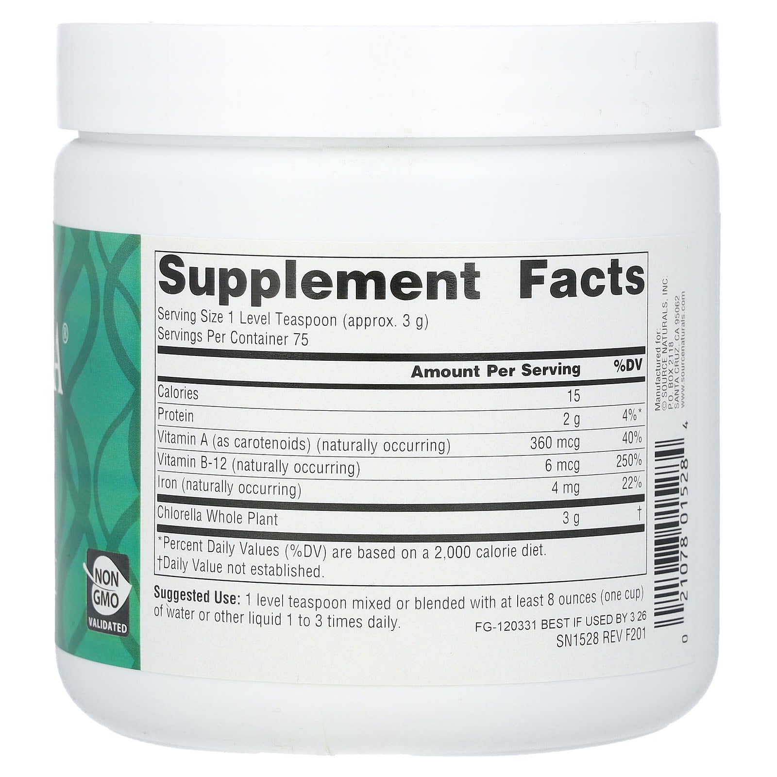 Source Naturals, Yaeyama Chlorella®, 8 oz (226.8 g) - Image 2