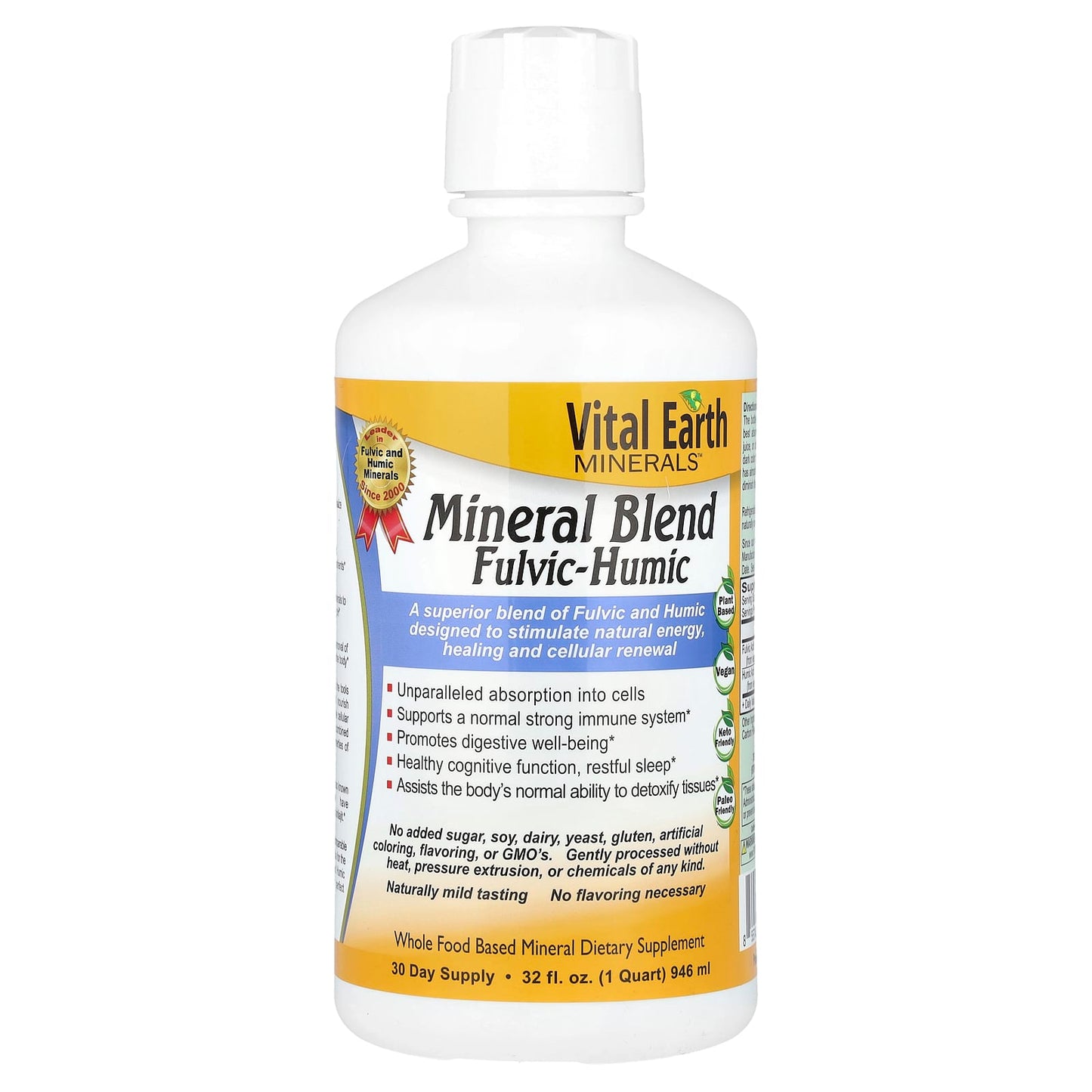 Vital Earth Minerals, Mineral Blend Fulvic-Humic, 32 fl oz (946 ml) - Image 1