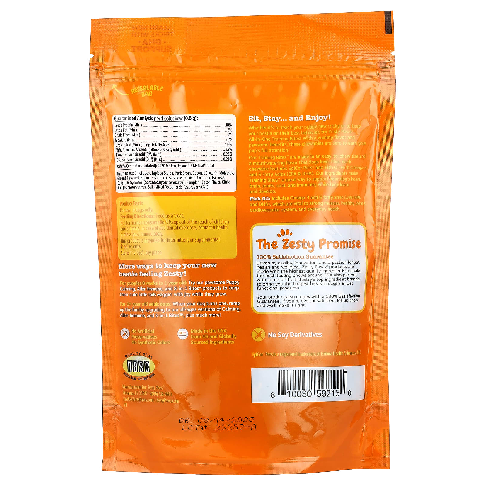 Zesty Paws, All-In-One Training Bites, For Dogs, All Ages, Bacon, 8 oz (226 g) - Image 2