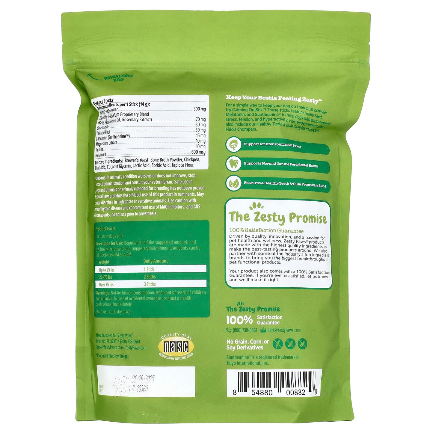 Zesty Paws, Hemp Elements, Calming Orastix, For Dogs, All Ages, Peppermint , 25 oz (709 g) - Image 2