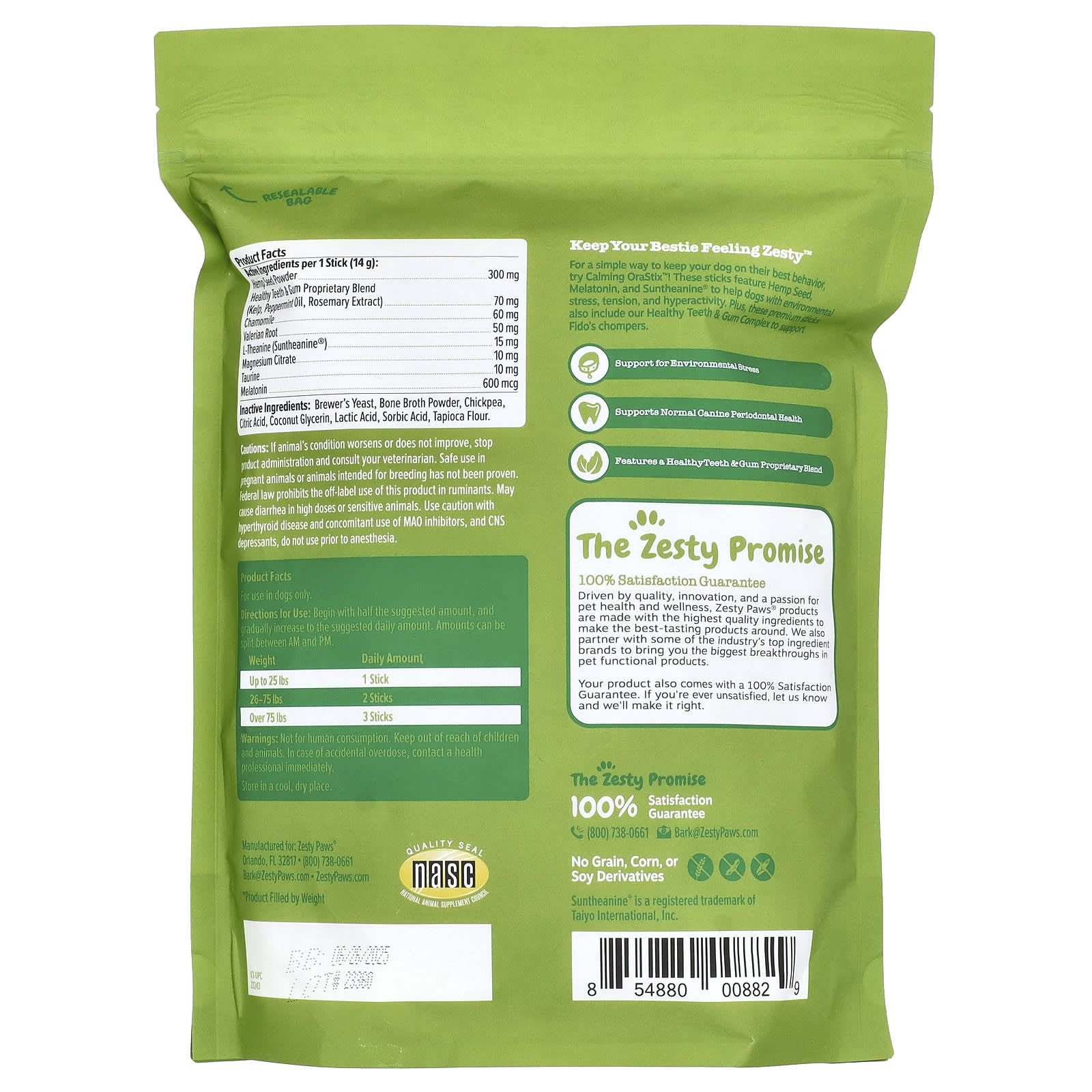 Zesty Paws, Hemp Elements, Calming Orastix, For Dogs, All Ages, Peppermint , 25 oz (709 g) - Image 2