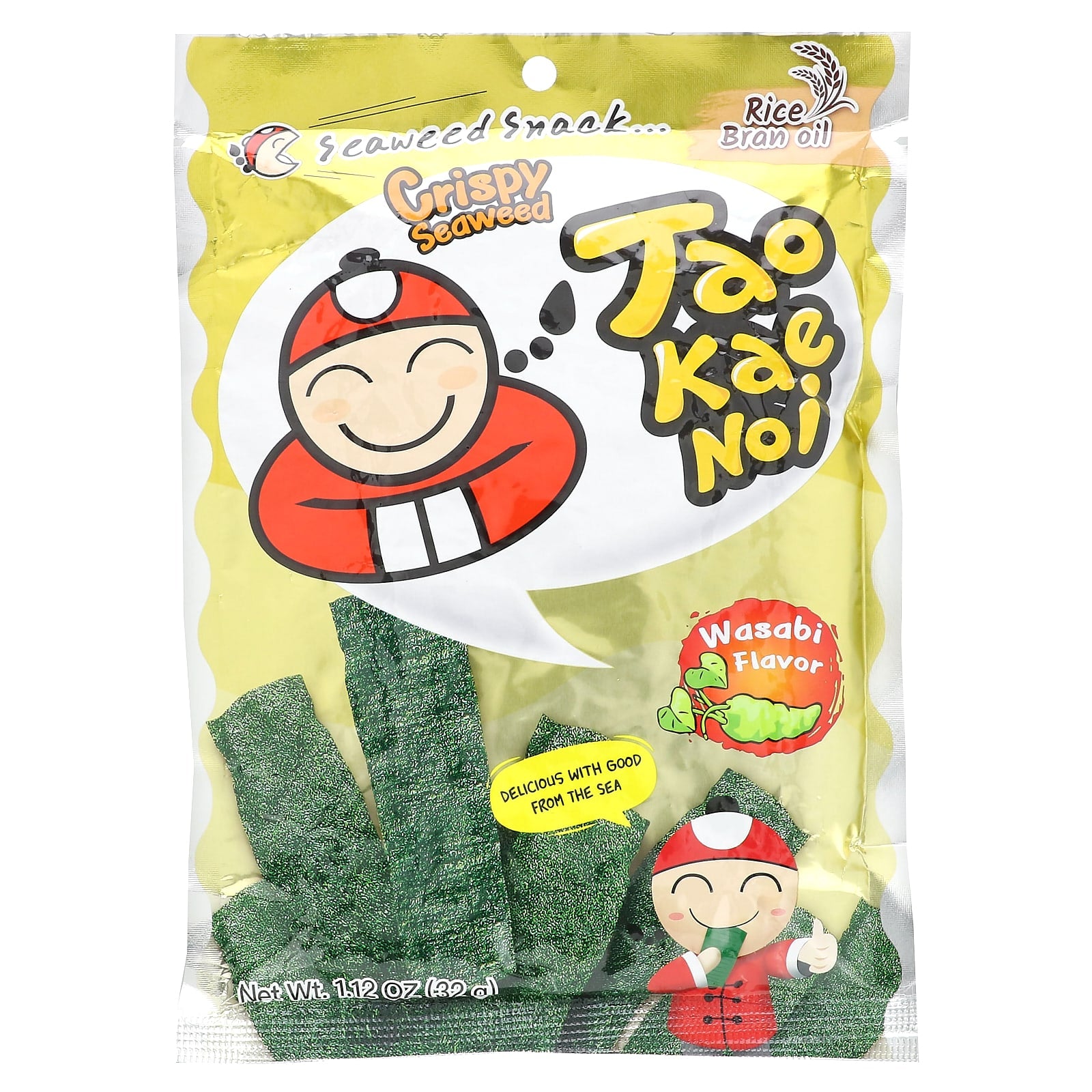 Tao Kae Noi, Crispy Seaweed Snack, Wasabi, 1.12 oz (32 g) - Image 1