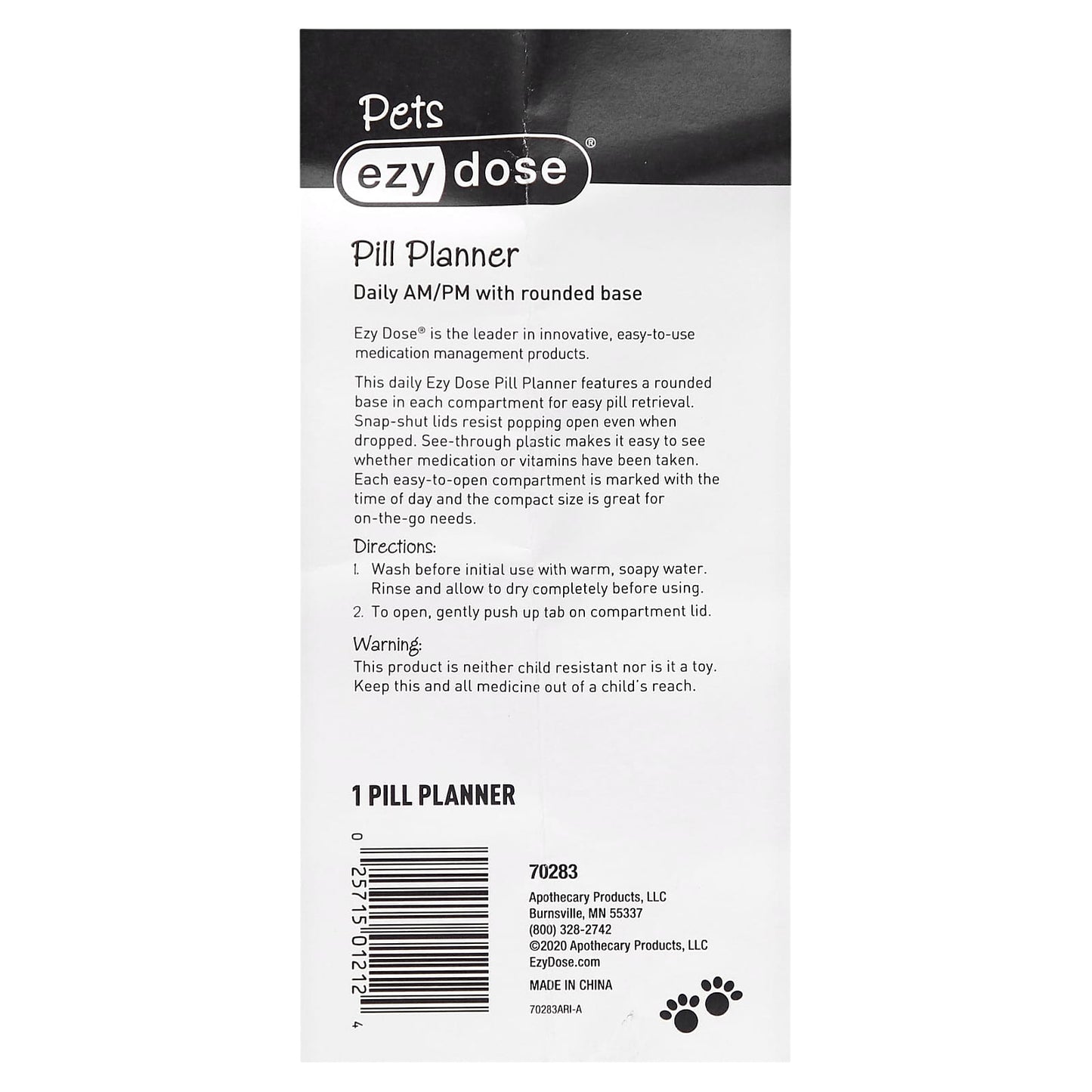 Ezy Dose Daily AM/PM Pill Planner for Cats - Easy Medication Management - Image 2