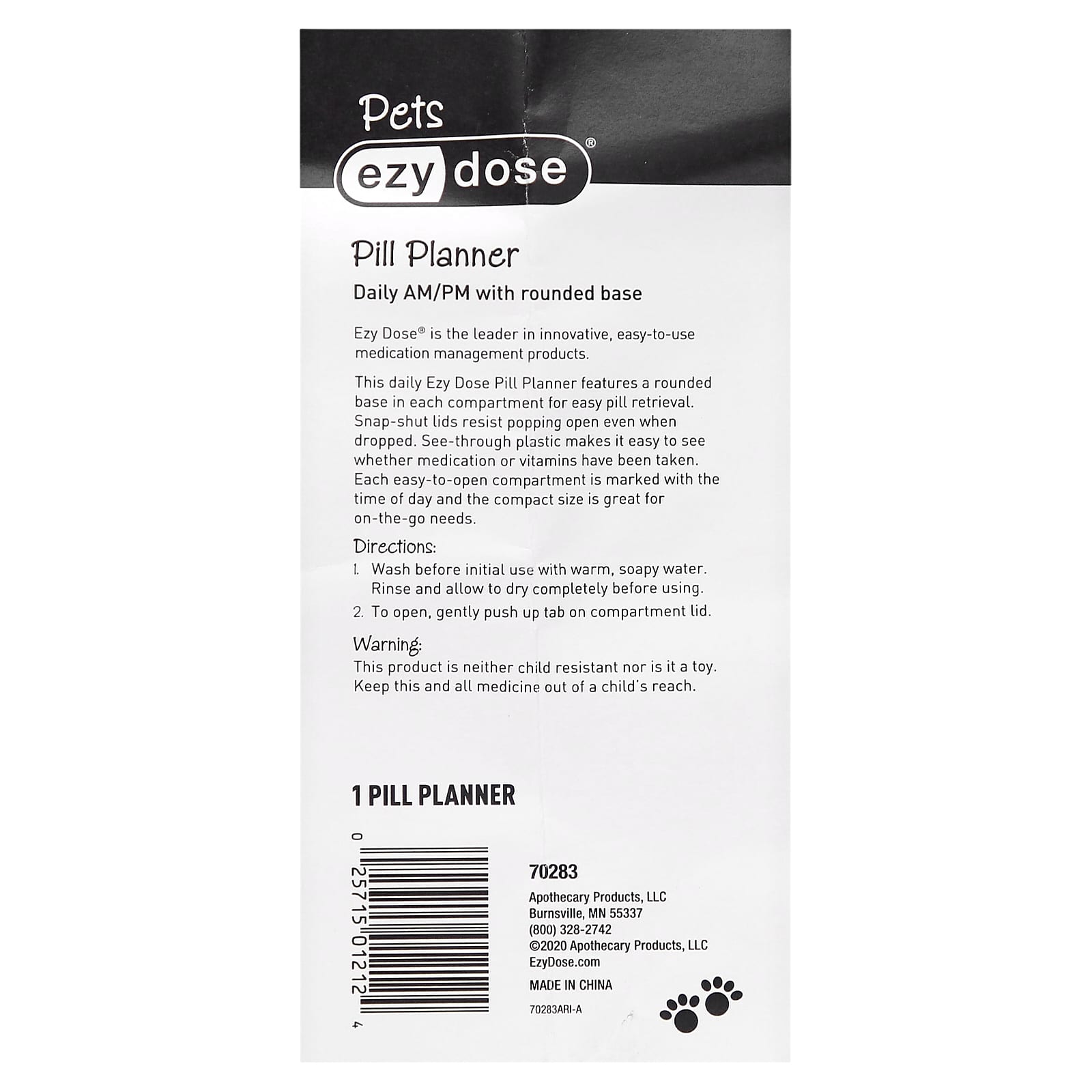 Ezy Dose Daily AM/PM Pill Planner for Cats - Easy Medication Management - Image 2