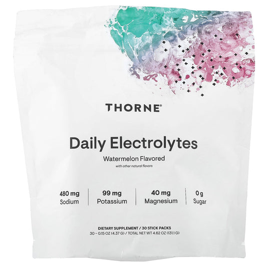 Thorne, Daily Electrolytes, Watermelon, 30 Stick Packs, 0.15 oz (4.37 g) Each - Image 1