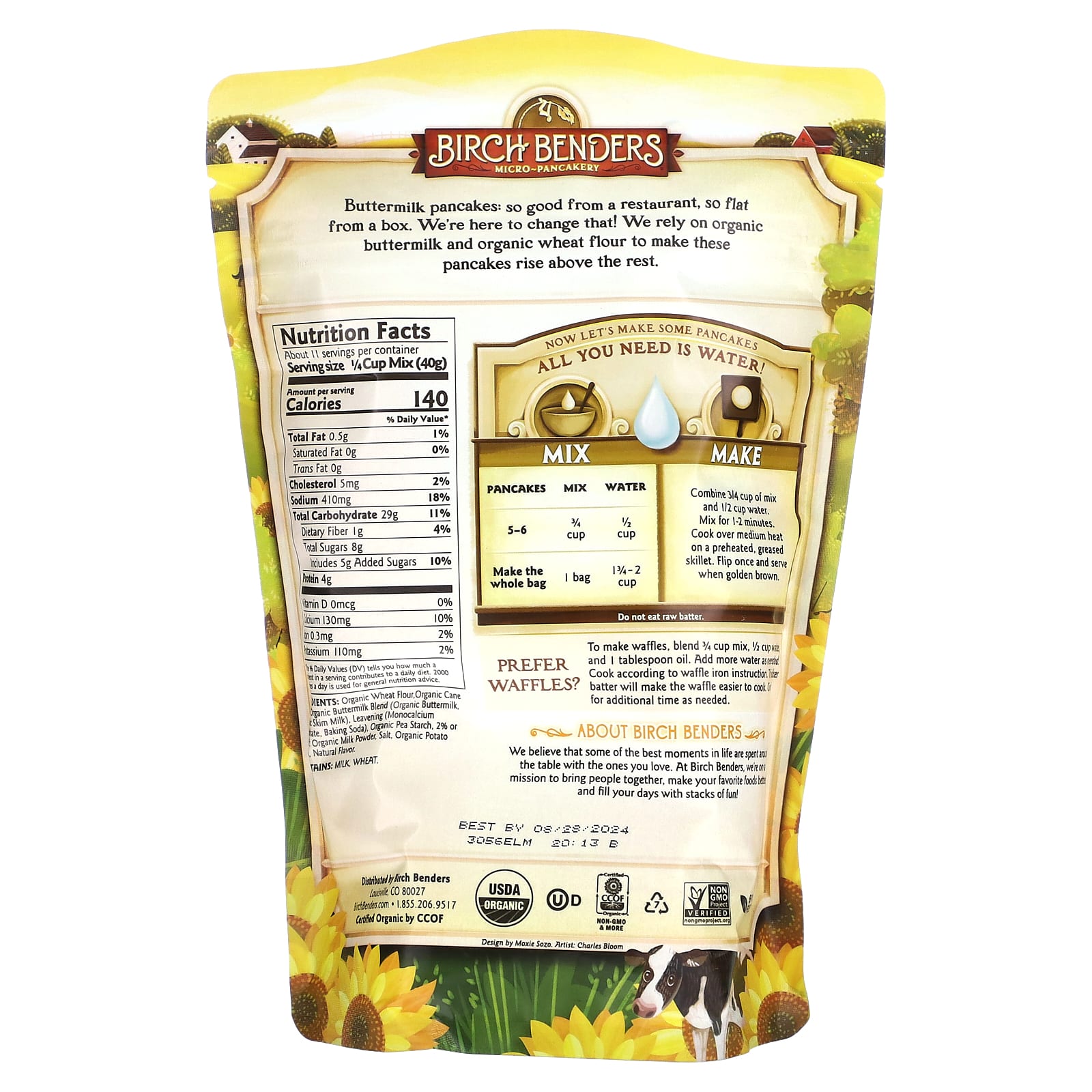 Organic Buttermilk Pancake Mix by Birch Benders - 1 lb (454 g) - Image 2