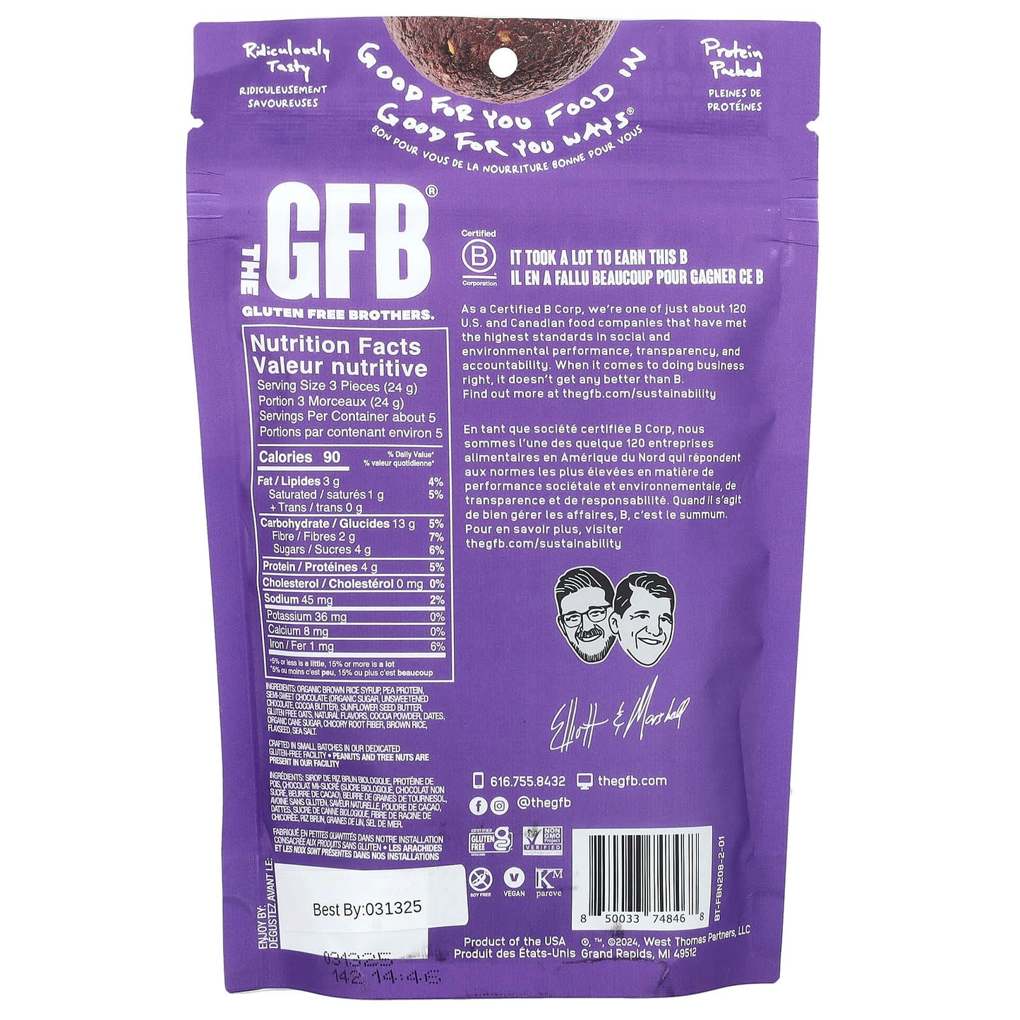 The GFB, Gluten Free Cookie Bites, Fudge Brownie, 113 g - Image 2