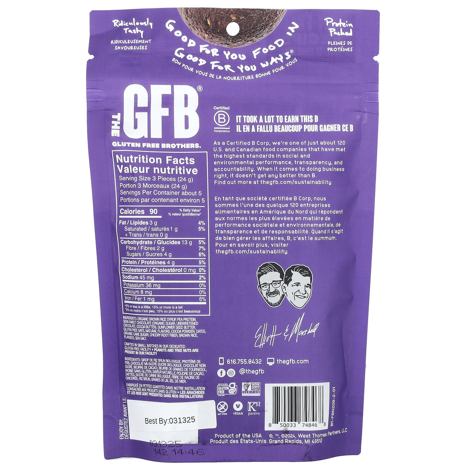 The GFB, Gluten Free Cookie Bites, Fudge Brownie, 113 g - Image 2