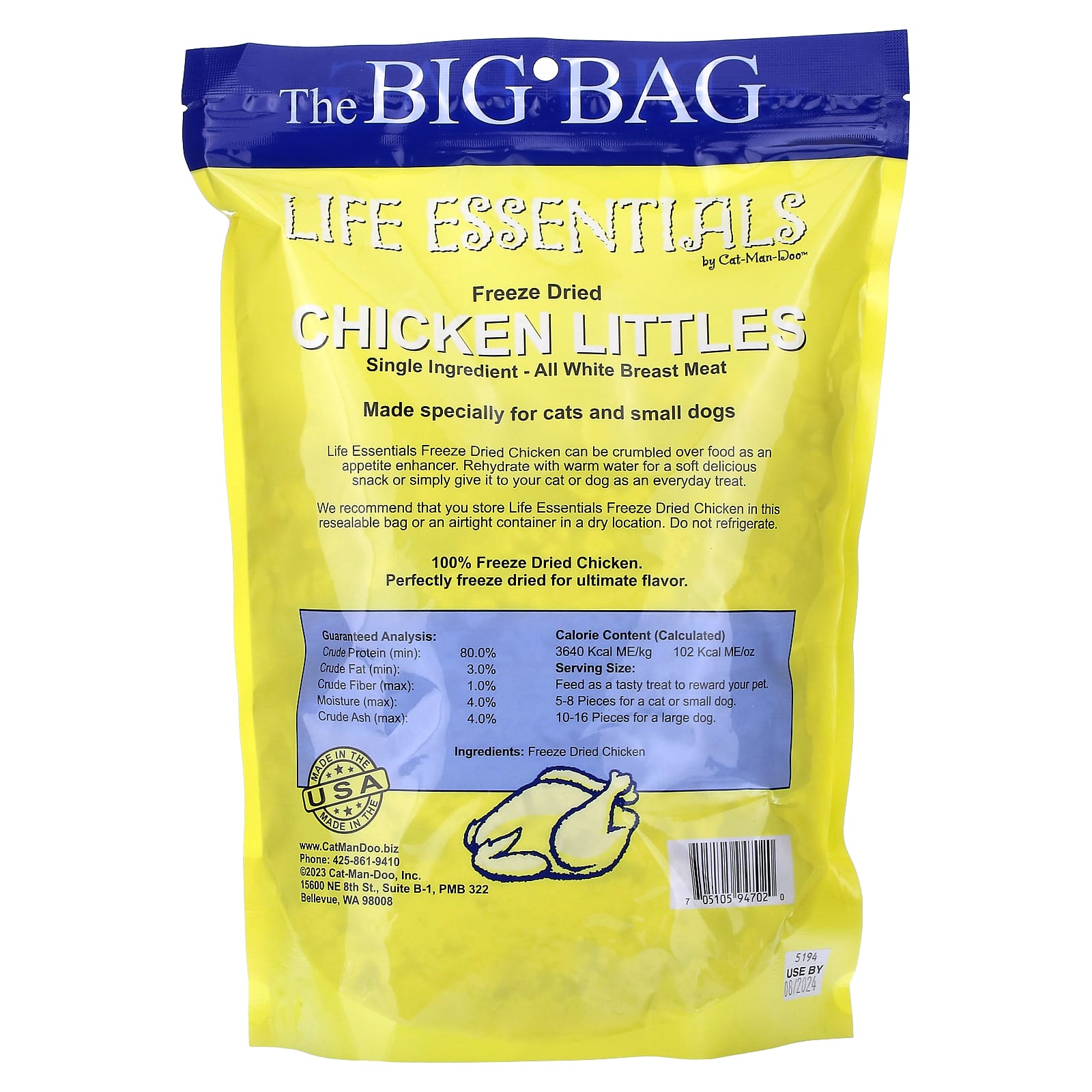 Cat-Man-Doo Freeze Dried Chicken Littles for Cats & Dogs - 16 oz - Image 2