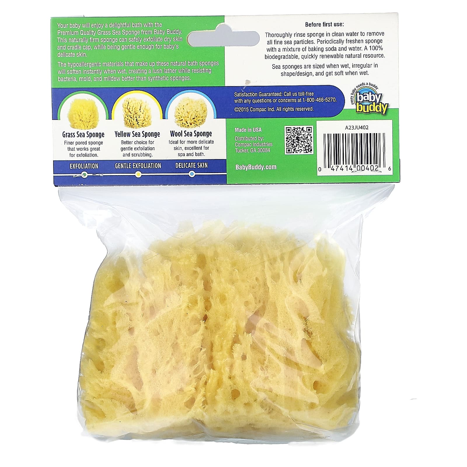 Natural Grass Sea Sponge for Baby Bath Time Essentials | Baby Buddy - Image 2