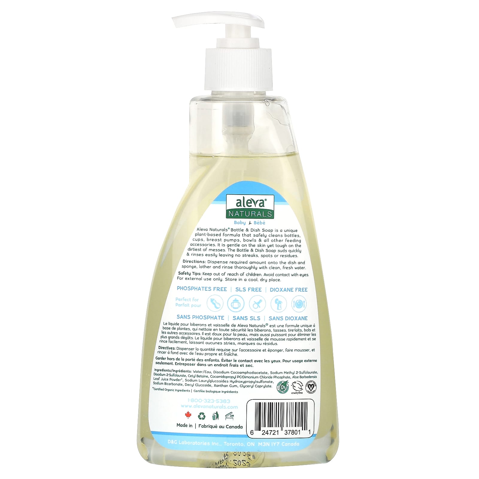 Plant-Based Bottle & Dish Soap by Aleva Naturals - Fragrance Free - Image 2