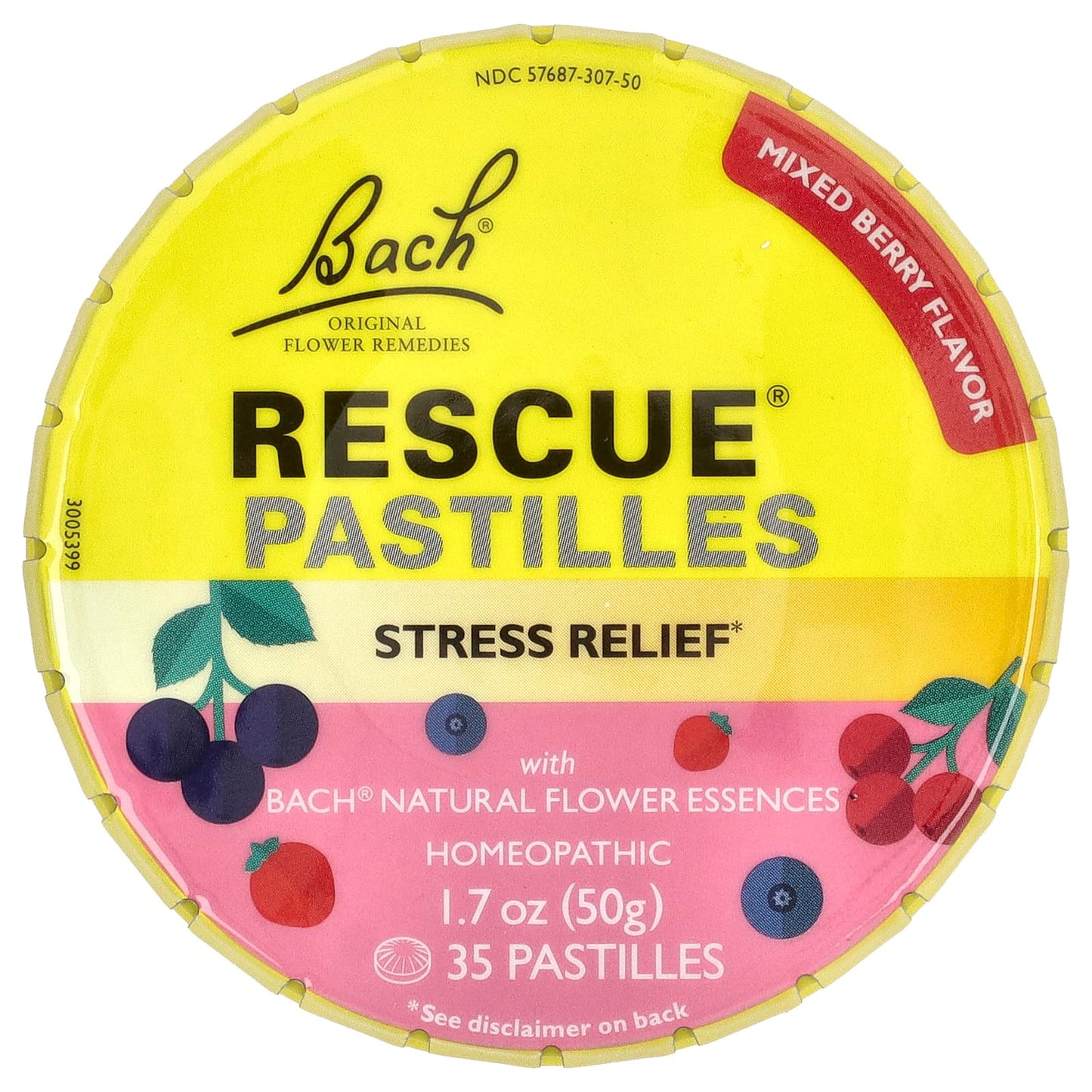 Bach Stress Relief Pastilles, Natural Anxiety Aid, Mixed Berry - Image 1